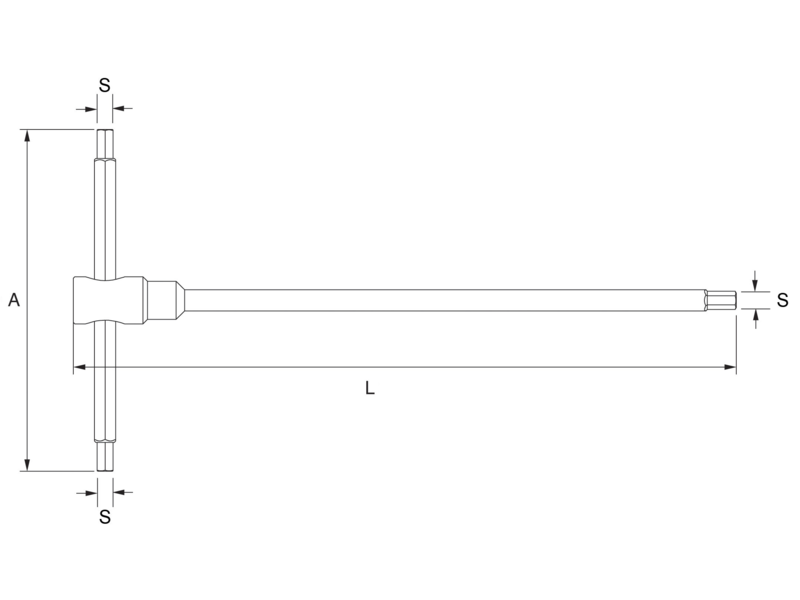 картинка Т -образный ключ с под шестигранные винты BAHCO BE1TH-3.5 от магазина "Элит-инструмент"