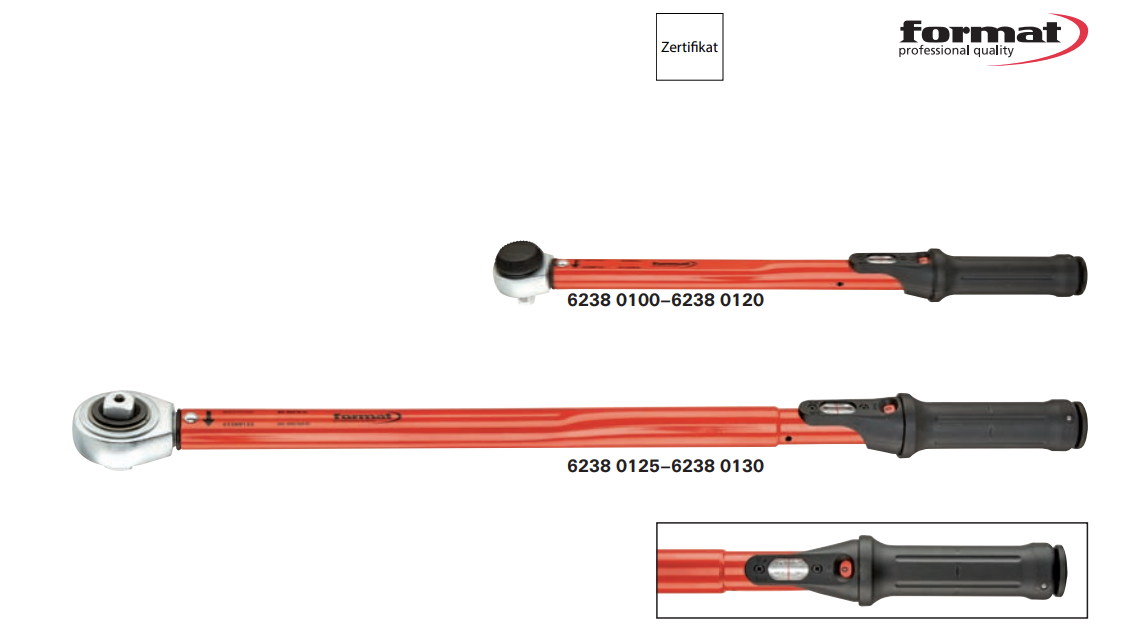 картинка Динамометрический ключ 1/2" от 40-200 Н/м Format 6238 0115 Fplus, Германия от магазина "Элит-инструмент"