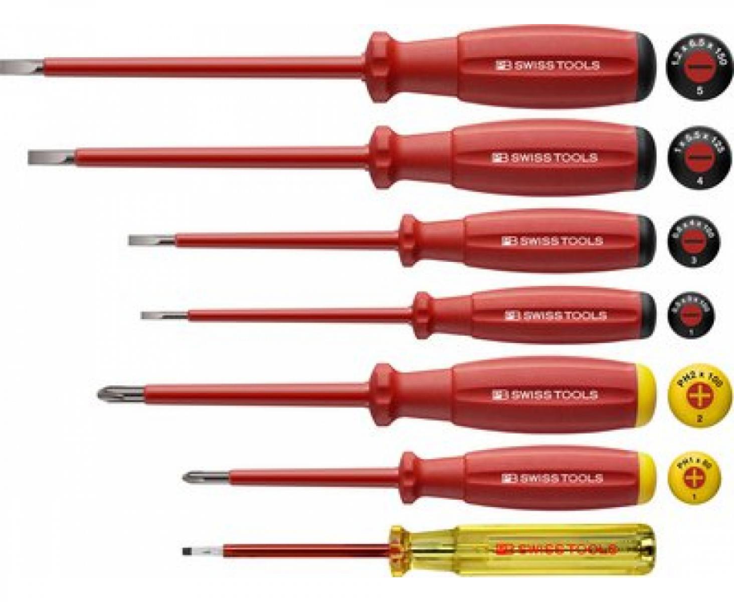 картинка Набор диэлектрических отверток SwissGrip SL PH PB Swiss Tools PB 58541 7 шт. от магазина "Элит-инструмент"