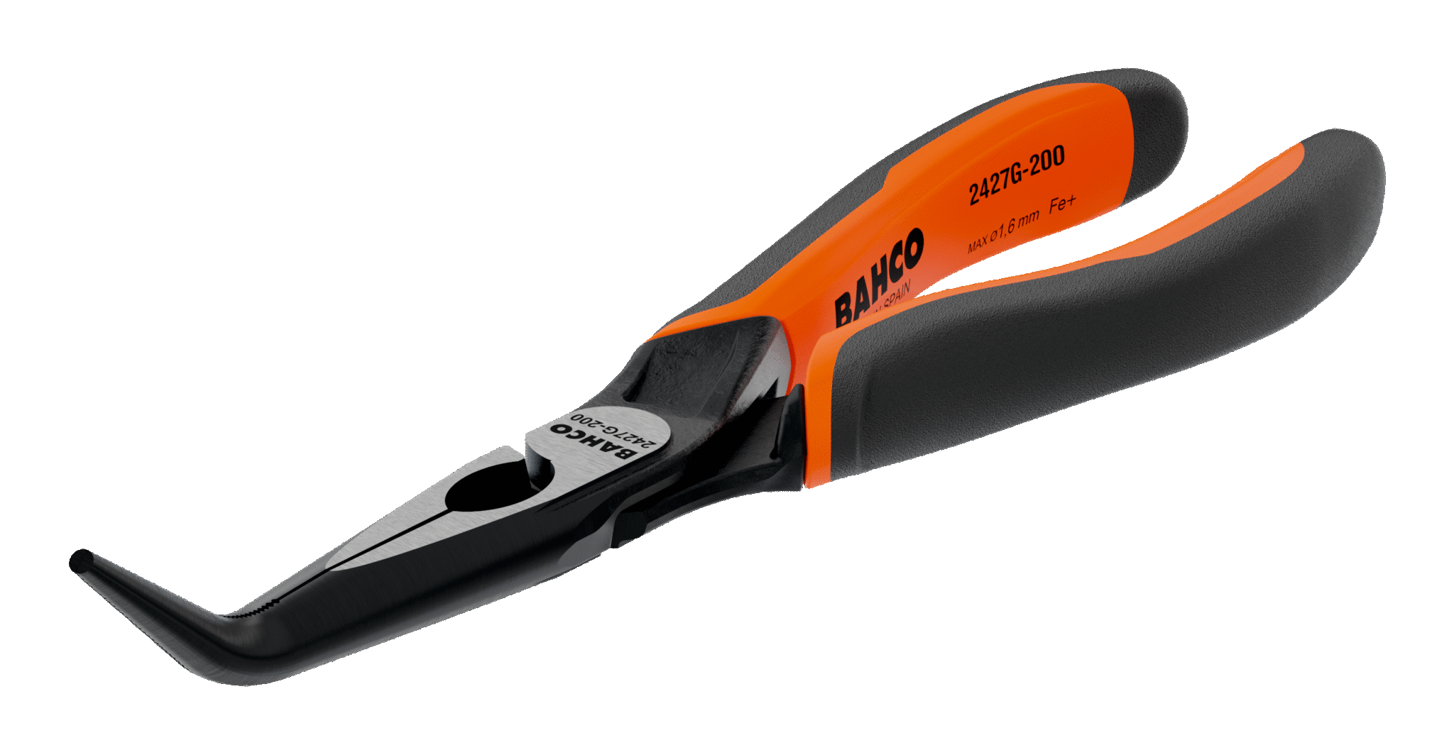 картинка Плоскогубцы ERGO™ с удлиненными изогнутыми губками с двухкомпанентными рукоятками и фосфатным покрытием,45° (200 mm) Промышленная упаковка BAHCO 2427 G-200 IP от магазина "Элит-инструмент"