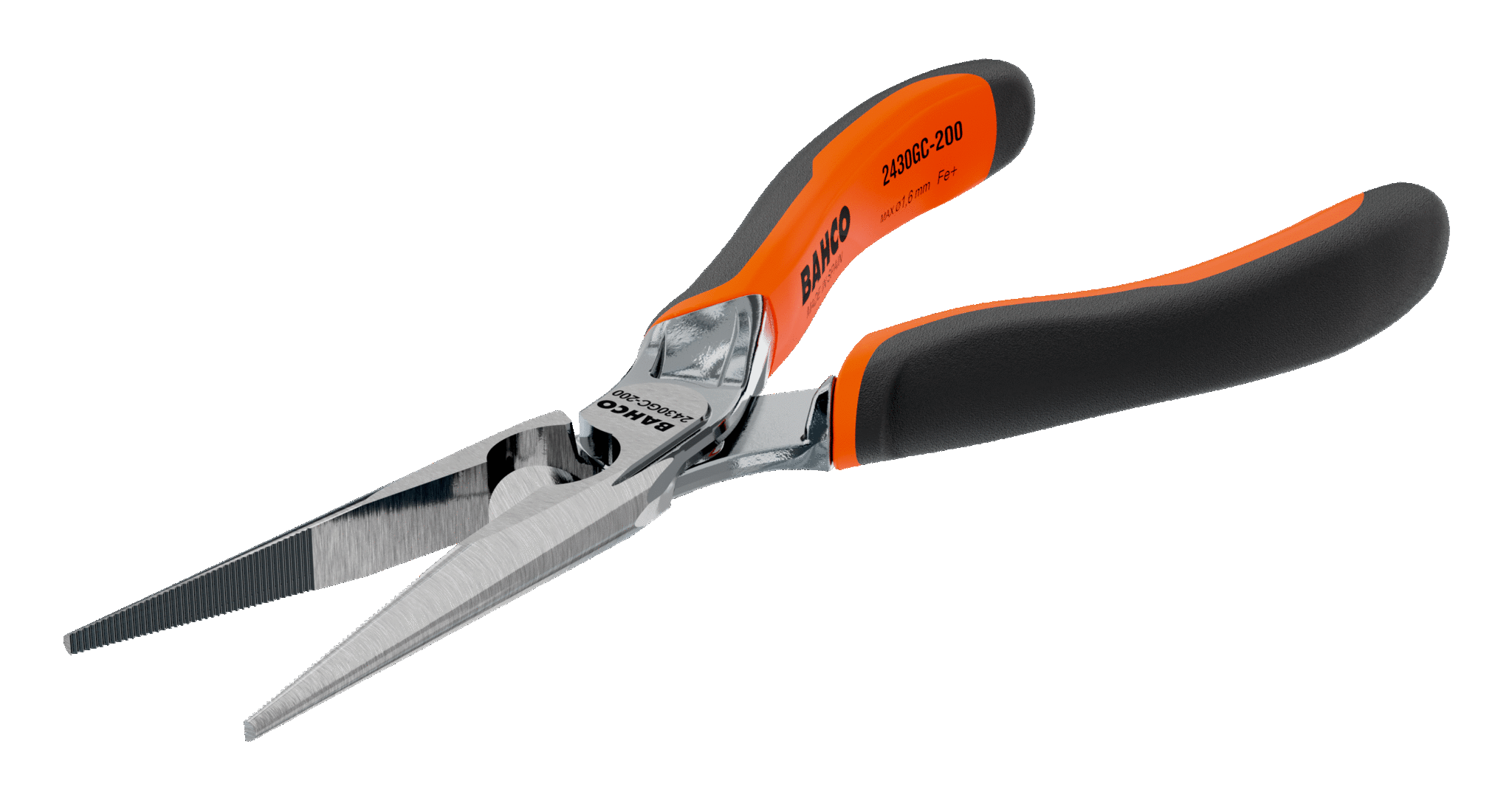 картинка Плоскогубцы ERGO™ с удлиненными губками с рукоятками из ПВХ и и хромированным покрытием (140 mm) Промышленная упаковка BAHCO 2430 GC-140 IP от магазина "Элит-инструмент"