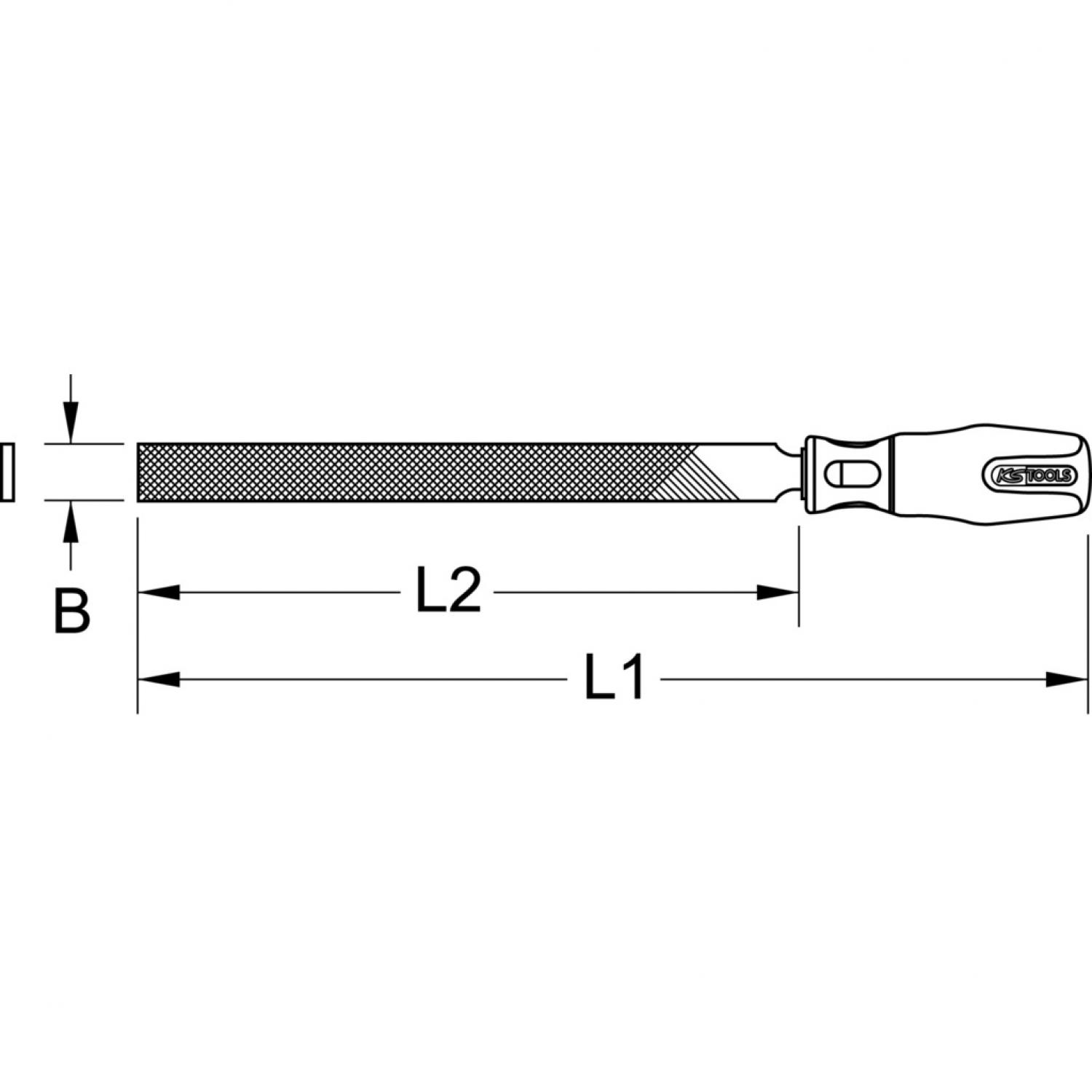 картинка Плоский напильник, форма В, 200 мм, насечка 1 от магазина "Элит-инструмент"