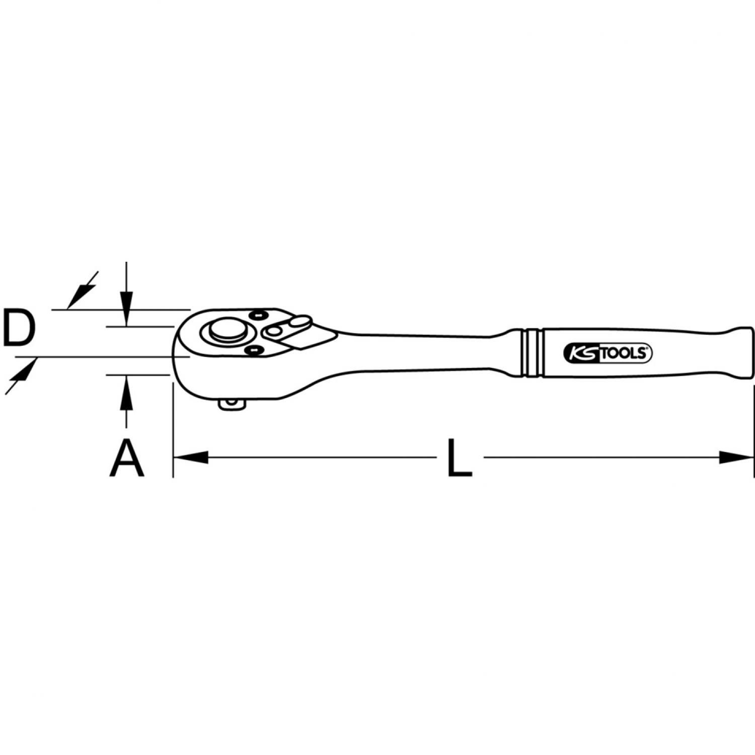 картинка Переключающийся ключ с трещоткой CHROME 1/4", 72 зубца, металлическая рукоятка от магазина "Элит-инструмент"