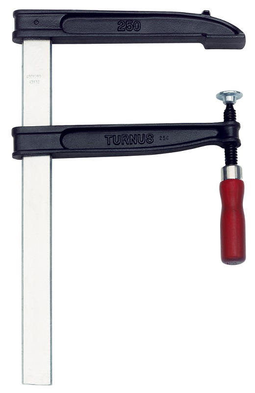 картинка Струбцина из ковкого чугуна, с большим вылетом, с деревянной рукояткой Kukko 509-060 от магазина "Элит-инструмент"