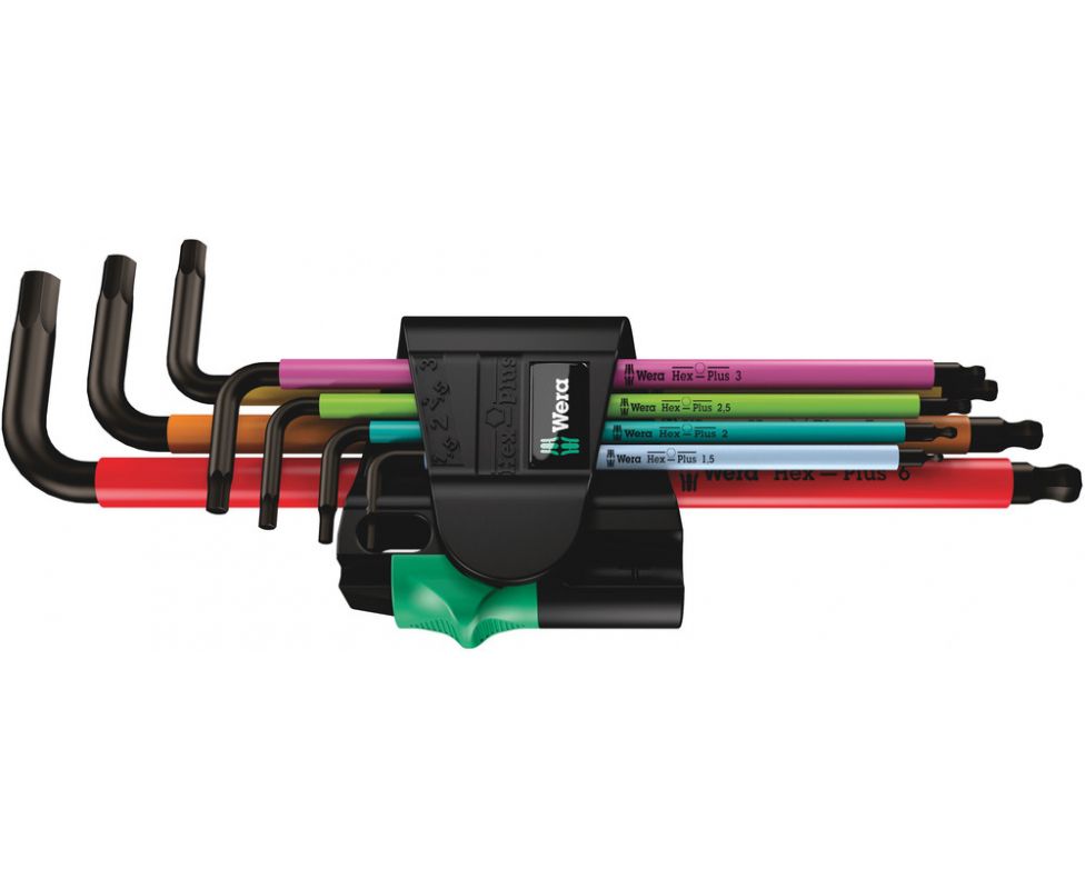 Набор Г-образных ключей, метрических Wera 950 SPKL/7B SM Multicolour Magnet BlackLaser WE-022534