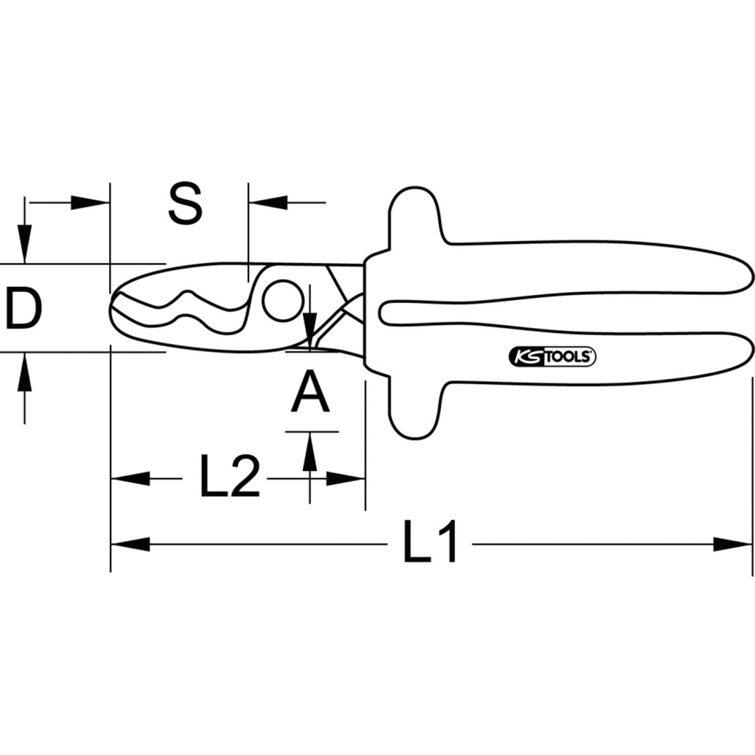 картинка Кабельные ножницы 1000V с двумя лезвиями, 200 мм от магазина "Элит-инструмент"