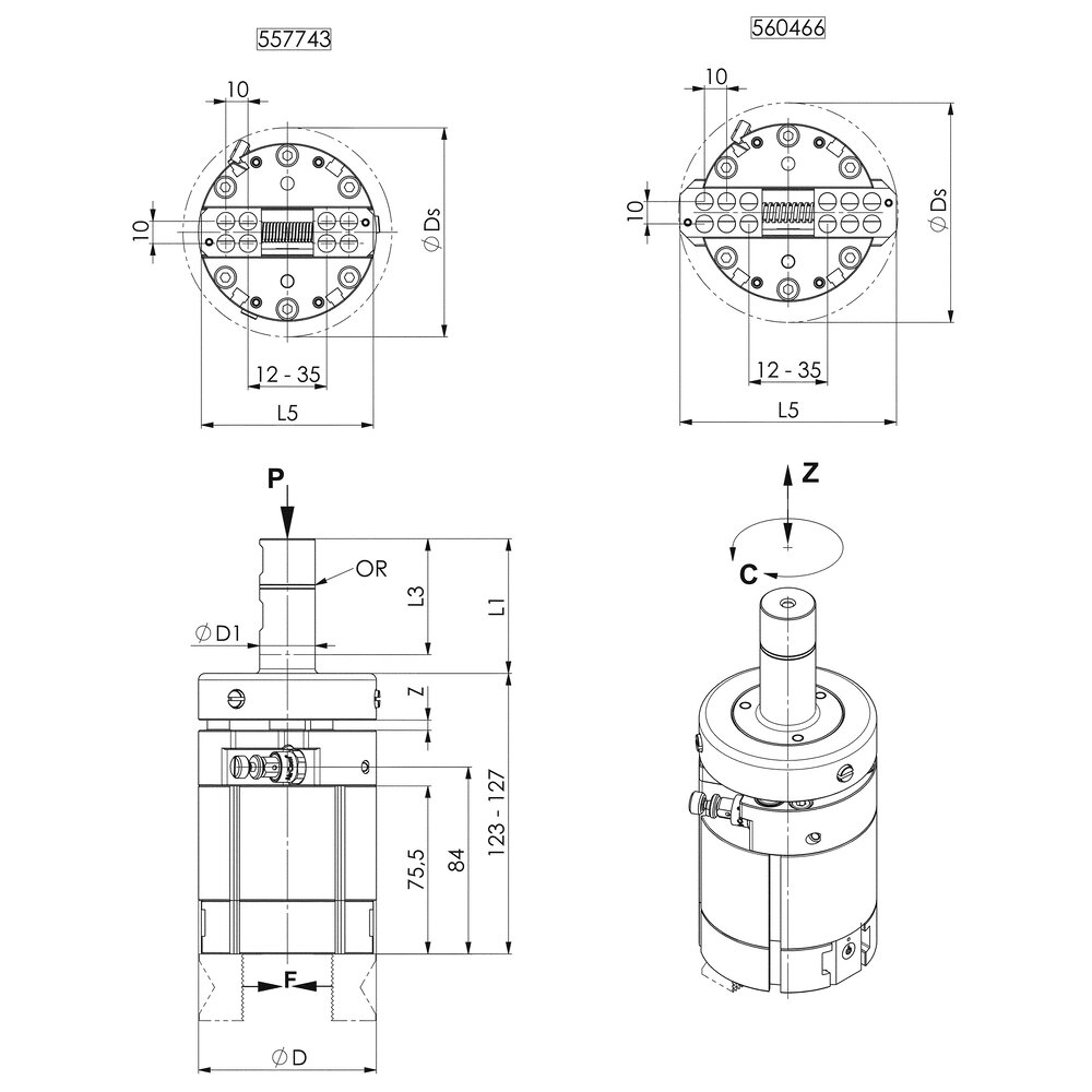 картинка Пневматический захват с компенсирующим устройством АМF 560466 от магазина "Элит-инструмент"