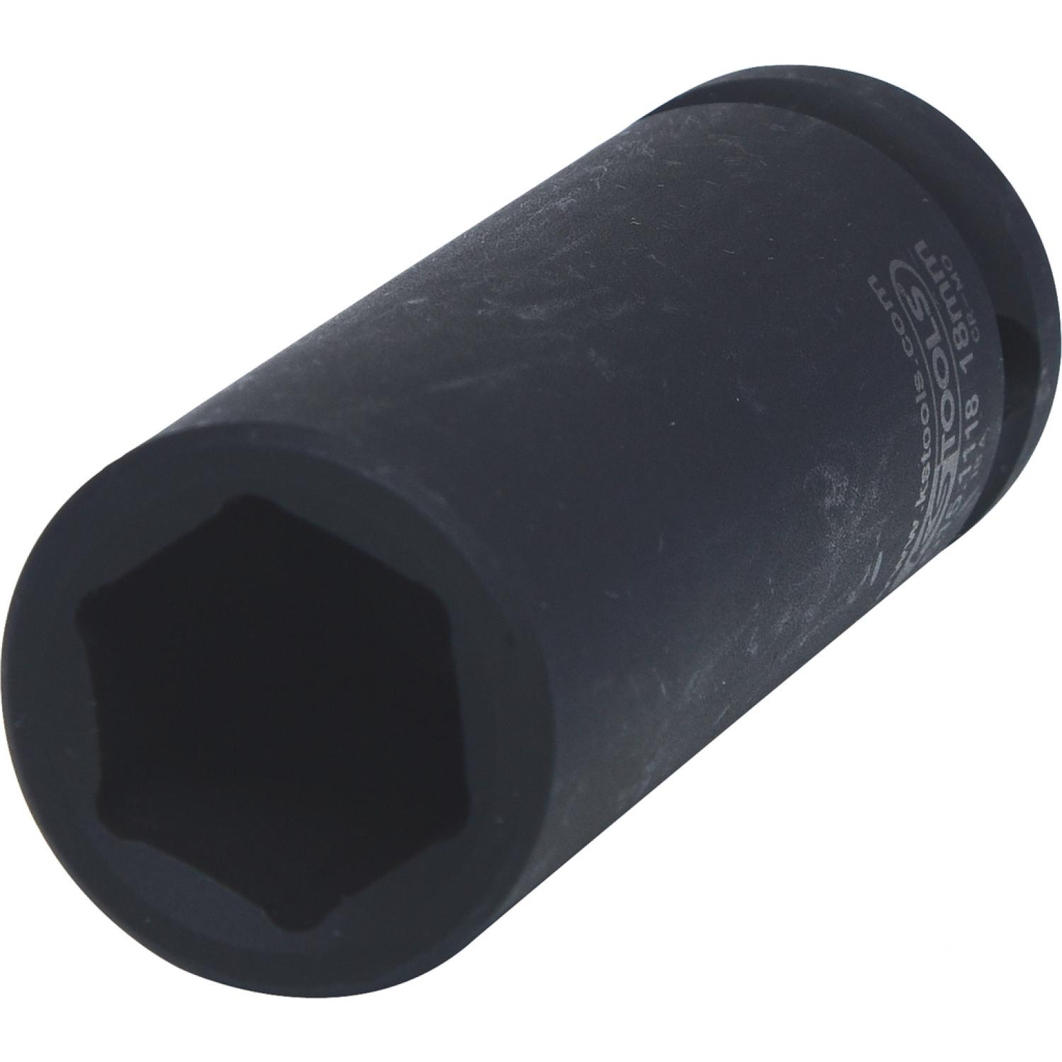 Шестигранная силовая торцовая головка 1/2'', длинная, 18 мм