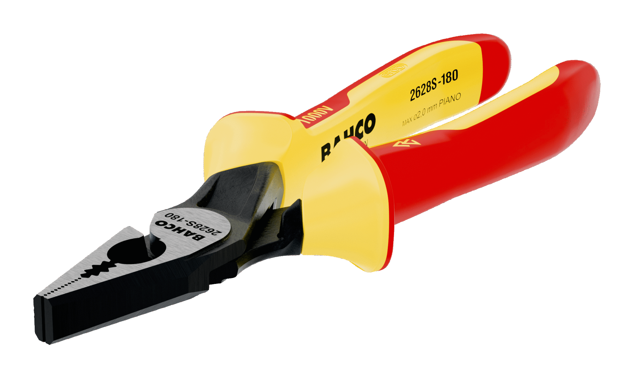 Универсальные плоскогубцы ERGO™ изолированные с двухкомпанентными рукоятками и фосфатным покрытием (180 mm) BAHCO 2628 S-180