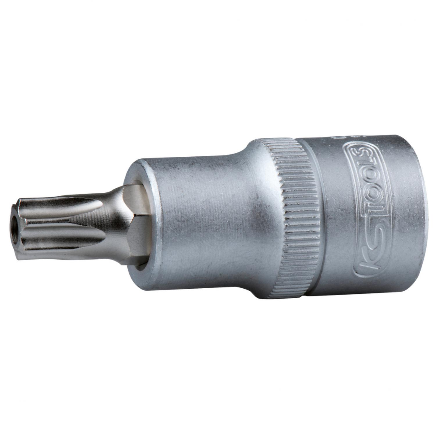 Торцовая головка с профилем Torx 1/2" с битом и торцовым отверстием, TВ45