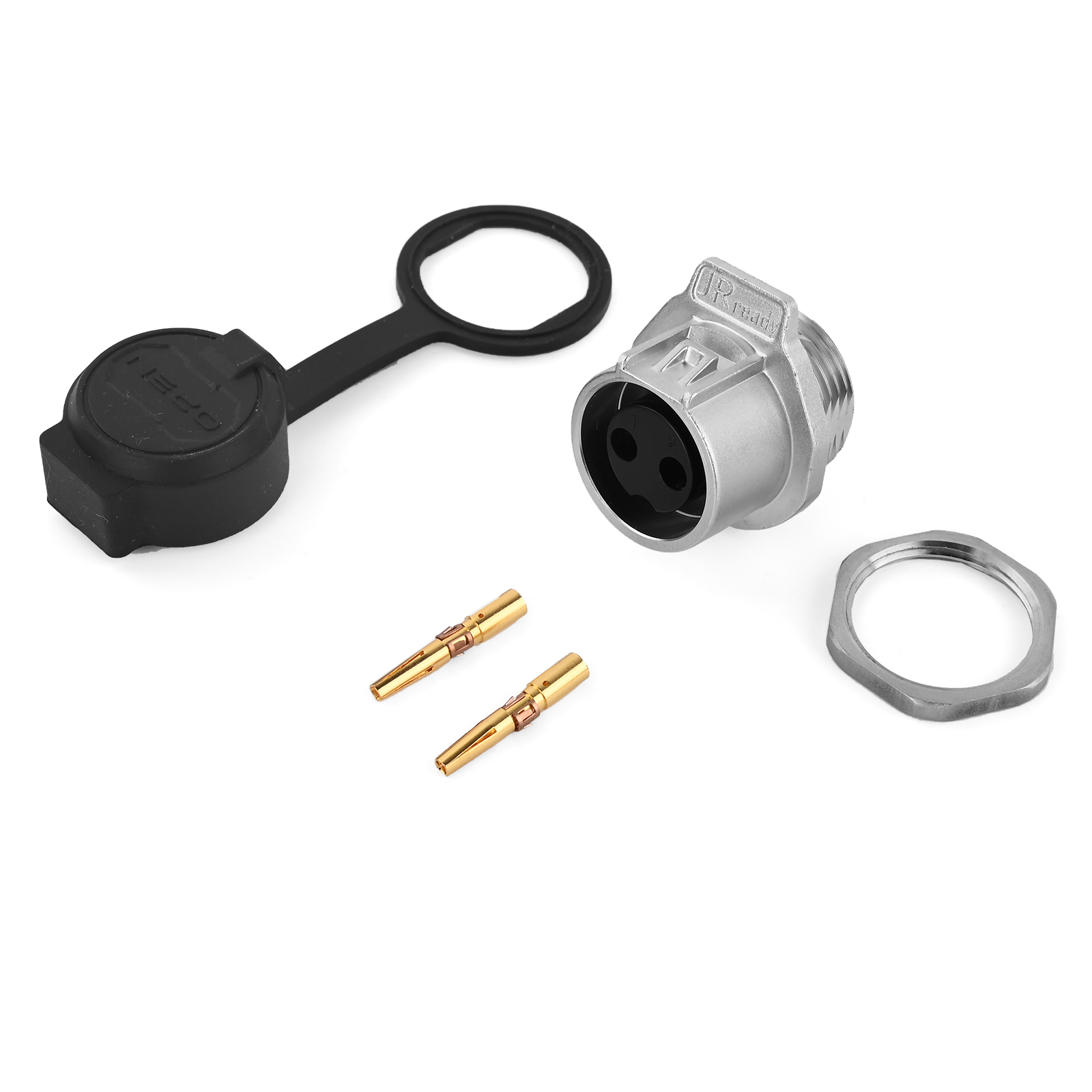 картинка JRready JRSSW-CP20 2-контактный обжимной гнездовой разъём (однопортный), Промышленный водонепроницаемый разъём от магазина "Элит-инструмент"
