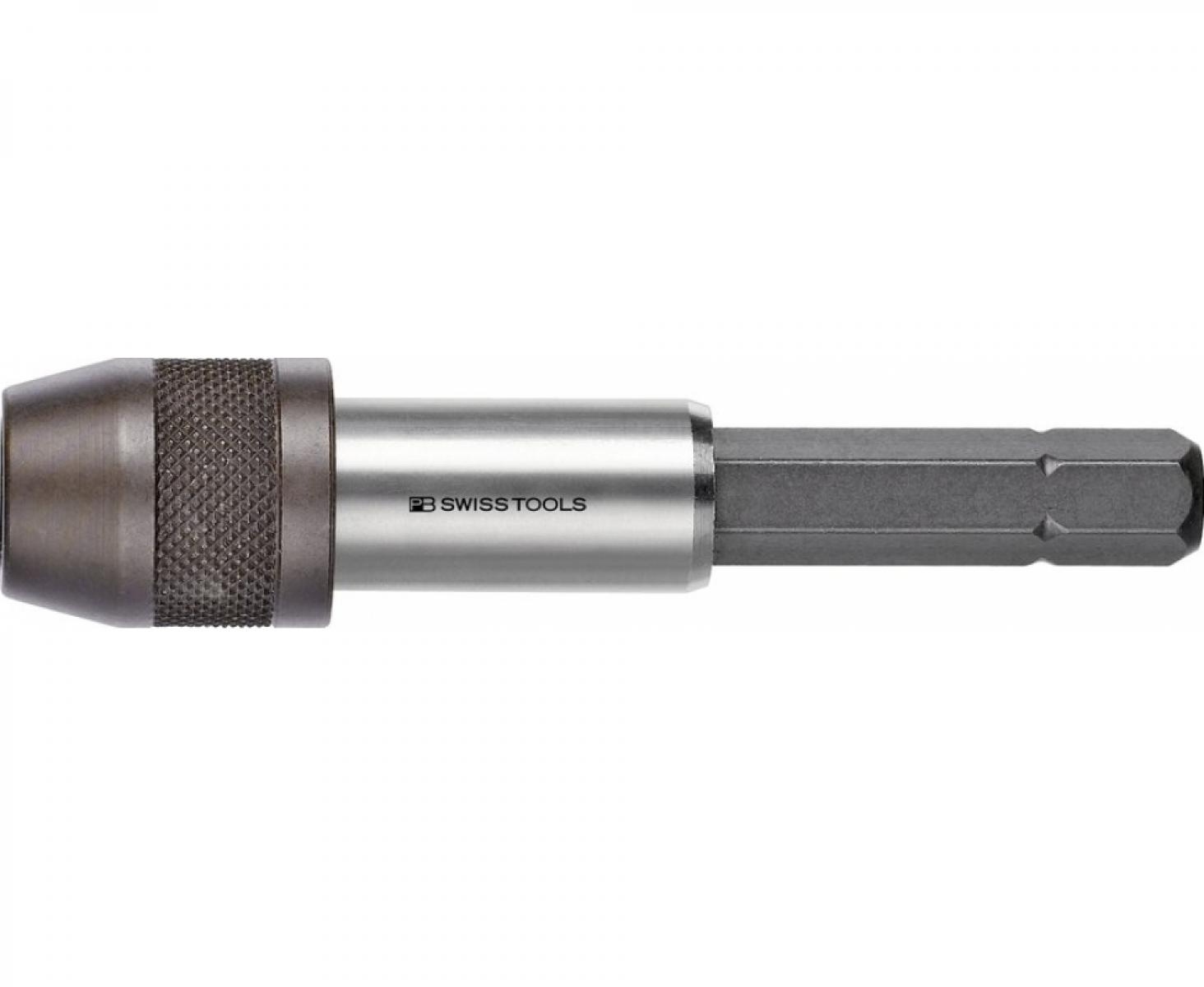 Безопасный держатель бит C6,3 1/4" с фиксацией и магнитом PB Swiss Tools PB 460.