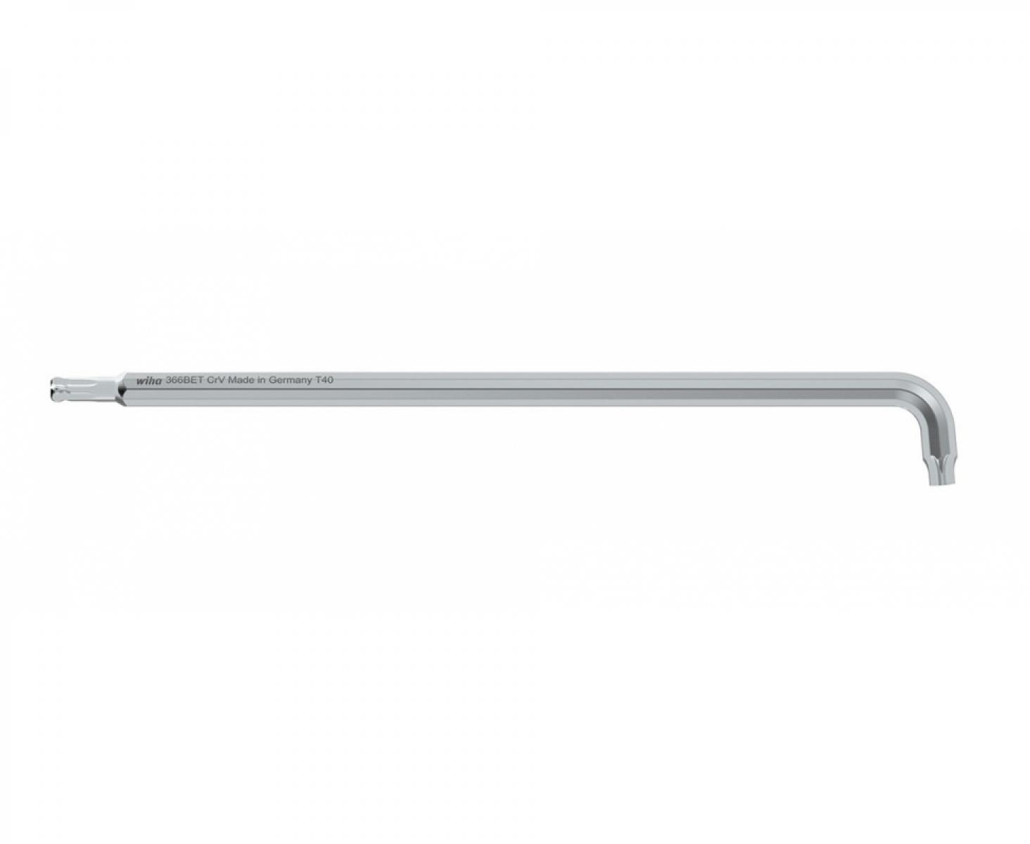 картинка Штифтовый ключ Wiha TORX 366BET 40978 T45 х 232 со сферической головкой длинный, титановое серебро от магазина "Элит-инструмент"