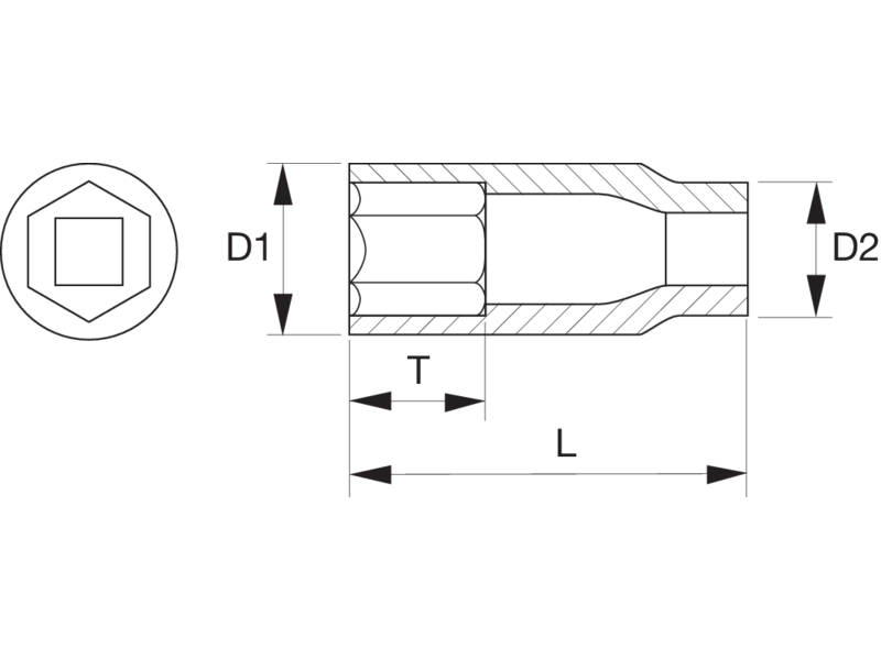 картинка Торцевая головка шестигранная, удлиненная, метрические размеры BAHCO SB7805SM-21 от магазина "Элит-инструмент"