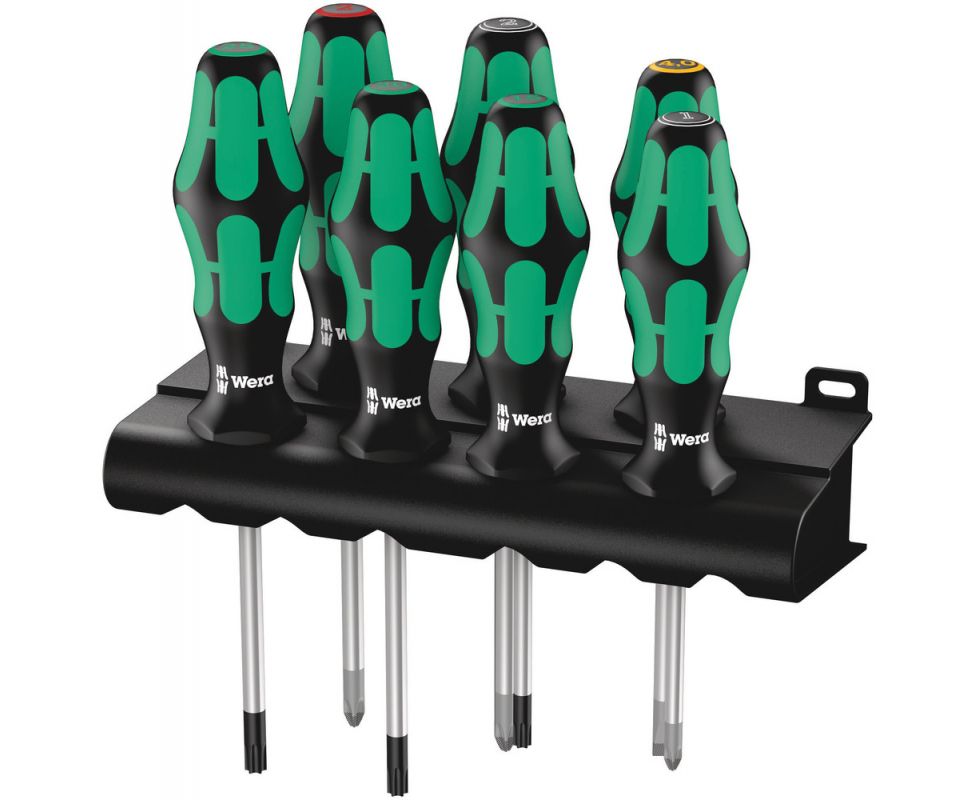 картинка Набор отверток SL PH PZ TORX Wera Kraftform Plus Lasertip 335/350/367/7 WE-320540 + подставка от магазина "Элит-инструмент"