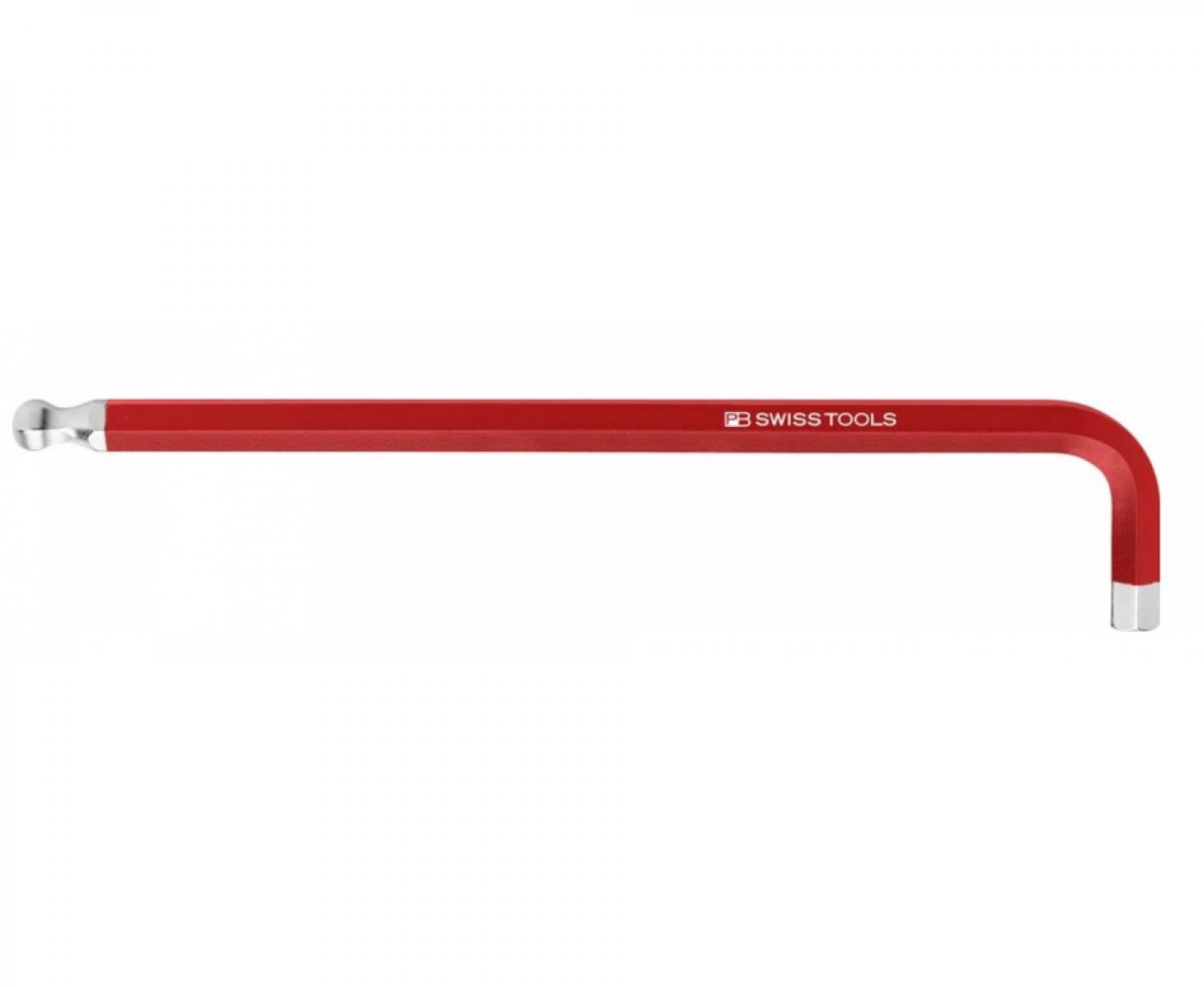 Ключ штифтовый HEX длинный PB Swiss Tools PB 212L.10 RE со сферической головкой, красный M10