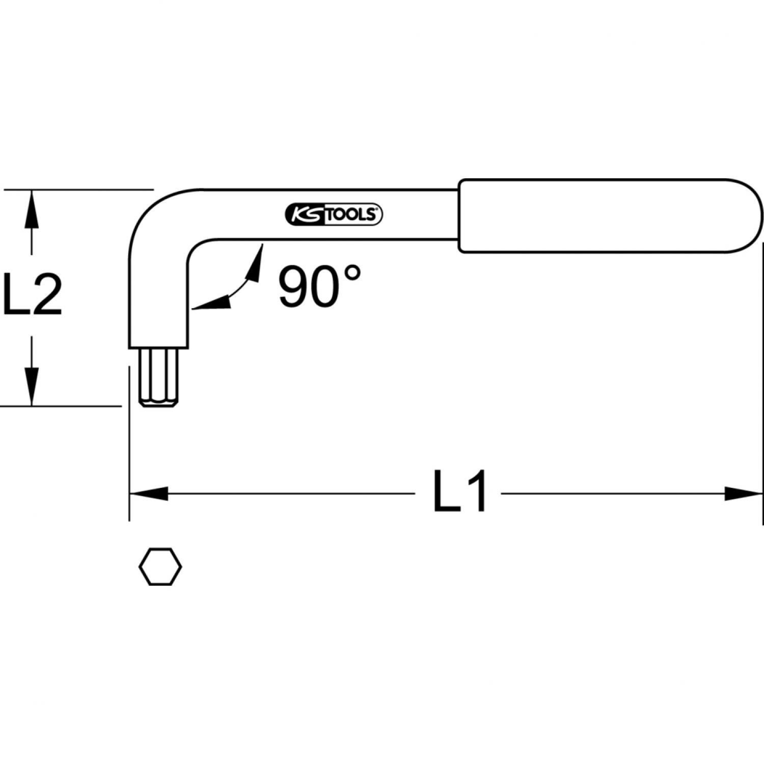 картинка Гаечный штифтовой угловой 6-гранный, изолированный, 3/8" от магазина "Элит-инструмент"