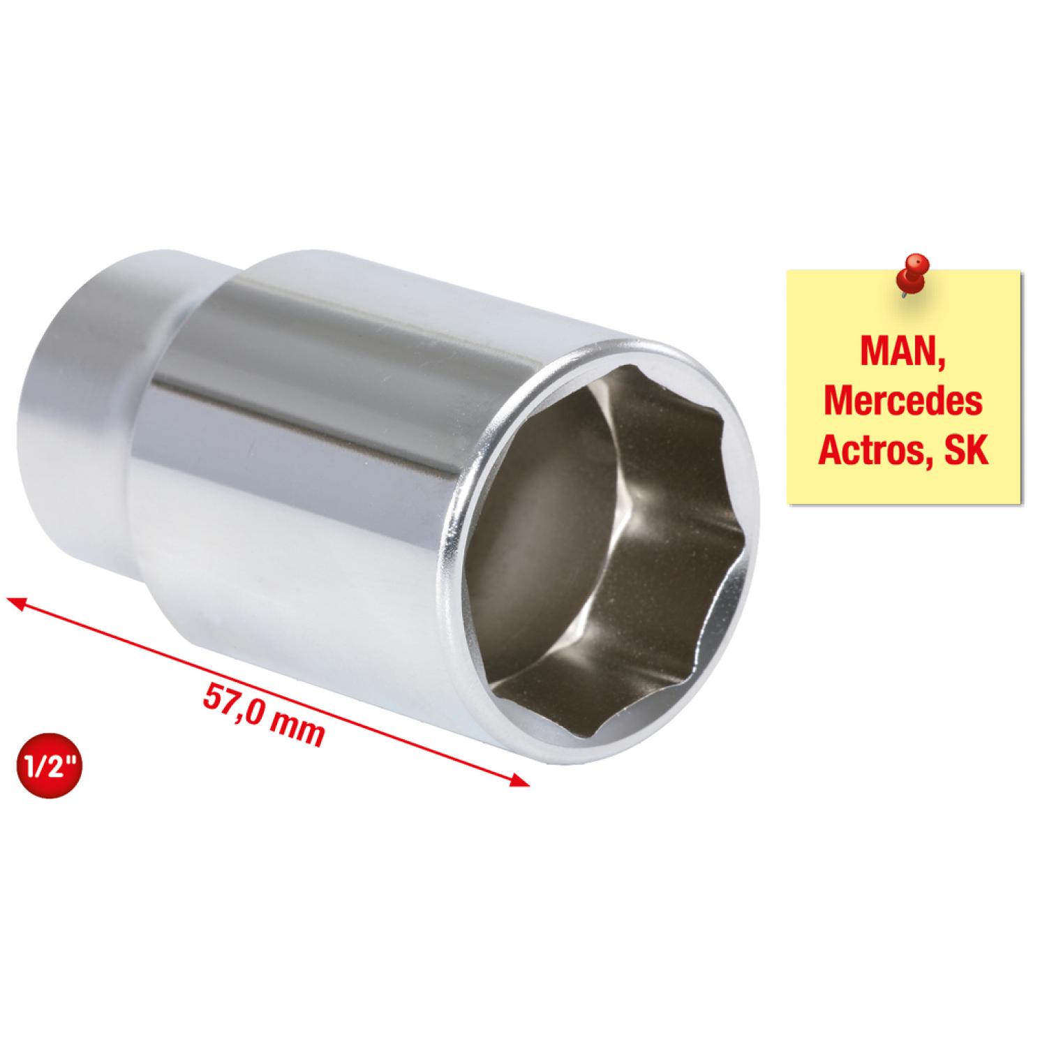 Специальная торцовая головка для 8-гранных болтов 1/2", 27 мм