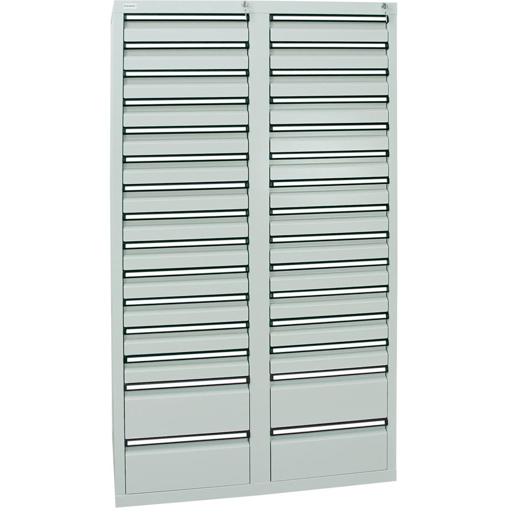 картинка Формат шкафа с выдвижными ящиками Ш1800хГ1000хВ500мм RAL 7035/7035 30 ящиков 35кг 3031 5053 Fplus от магазина "Элит-инструмент"