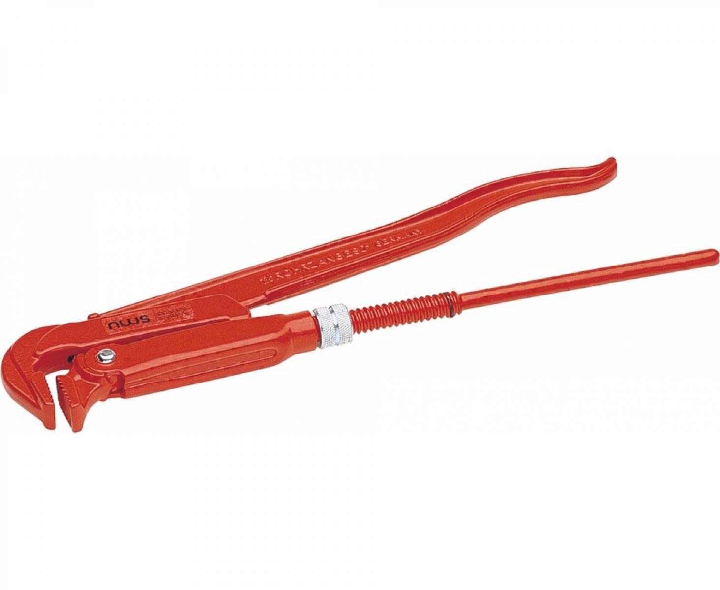 картинка Ключ трубный рычажный 430 мм 1½" шведского типа с изгибом зева 90° NWS 168-1,5-430 от магазина "Элит-инструмент"