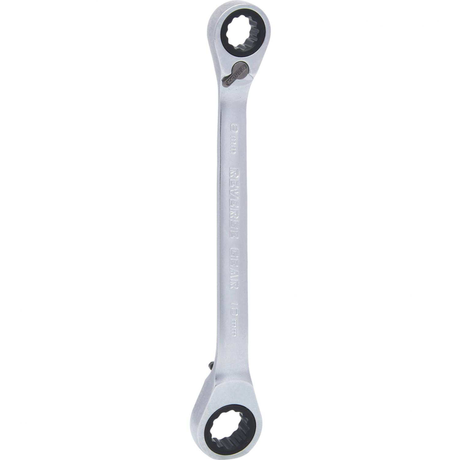 картинка Двусторонний комбинированный ключ с трещоткой GEARplus RINGSTOP, переключающийся, 8х10 мм подвеска от магазина "Элит-инструмент"