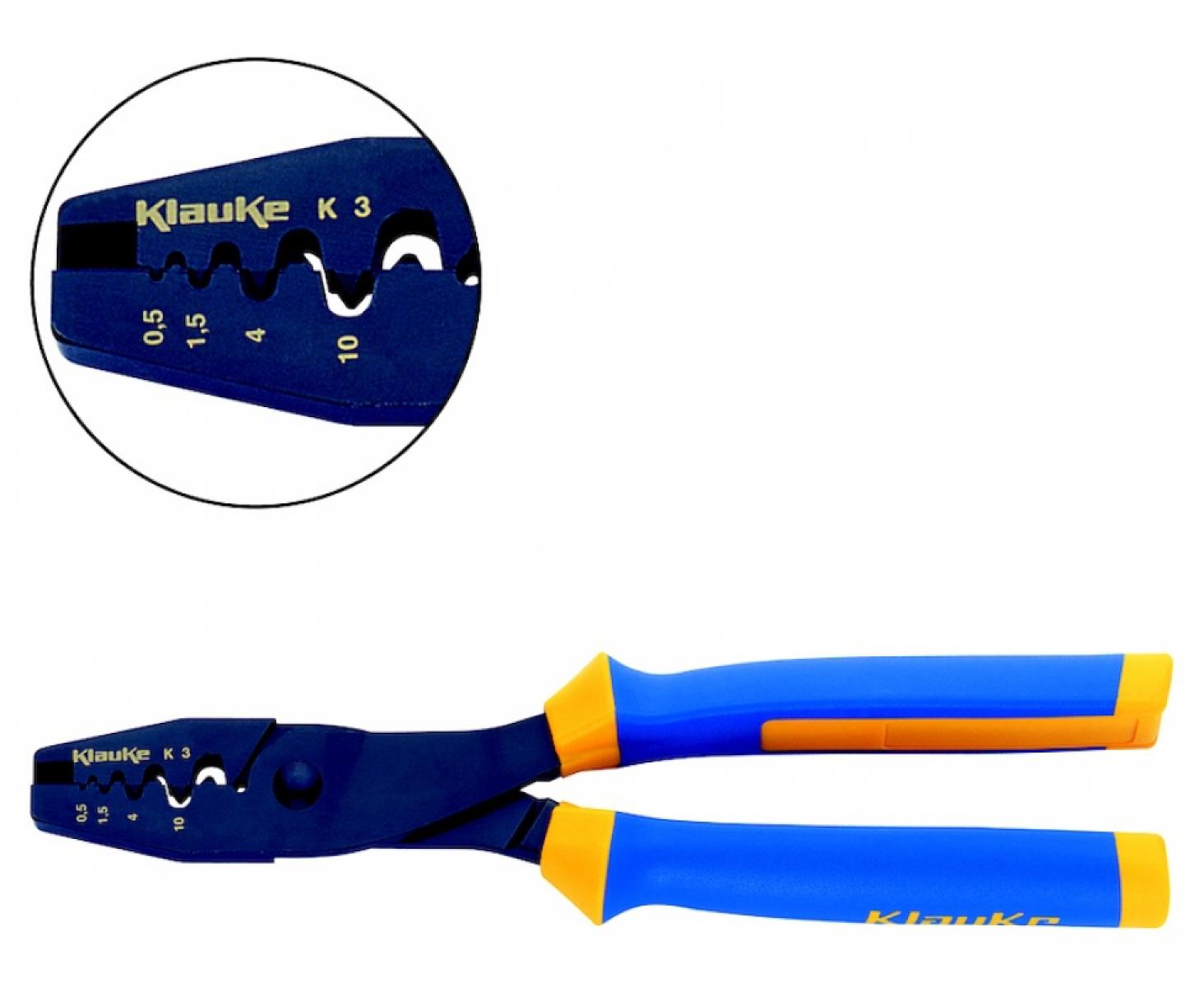 картинка Пресс-клещи для втулочных наконечников 0,5–16 мм², вдавливающий обжим Klauke KLKK3 от магазина "Элит-инструмент"