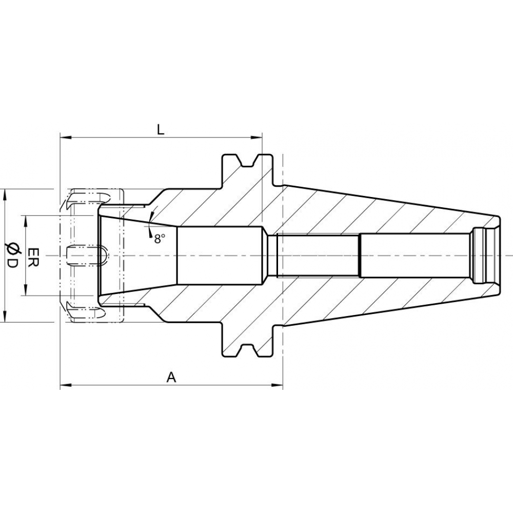 картинка Цанговый патрон DIN69871AD SK50-ER25 FORMAT GT 3033 0025 Fplus от магазина "Элит-инструмент"