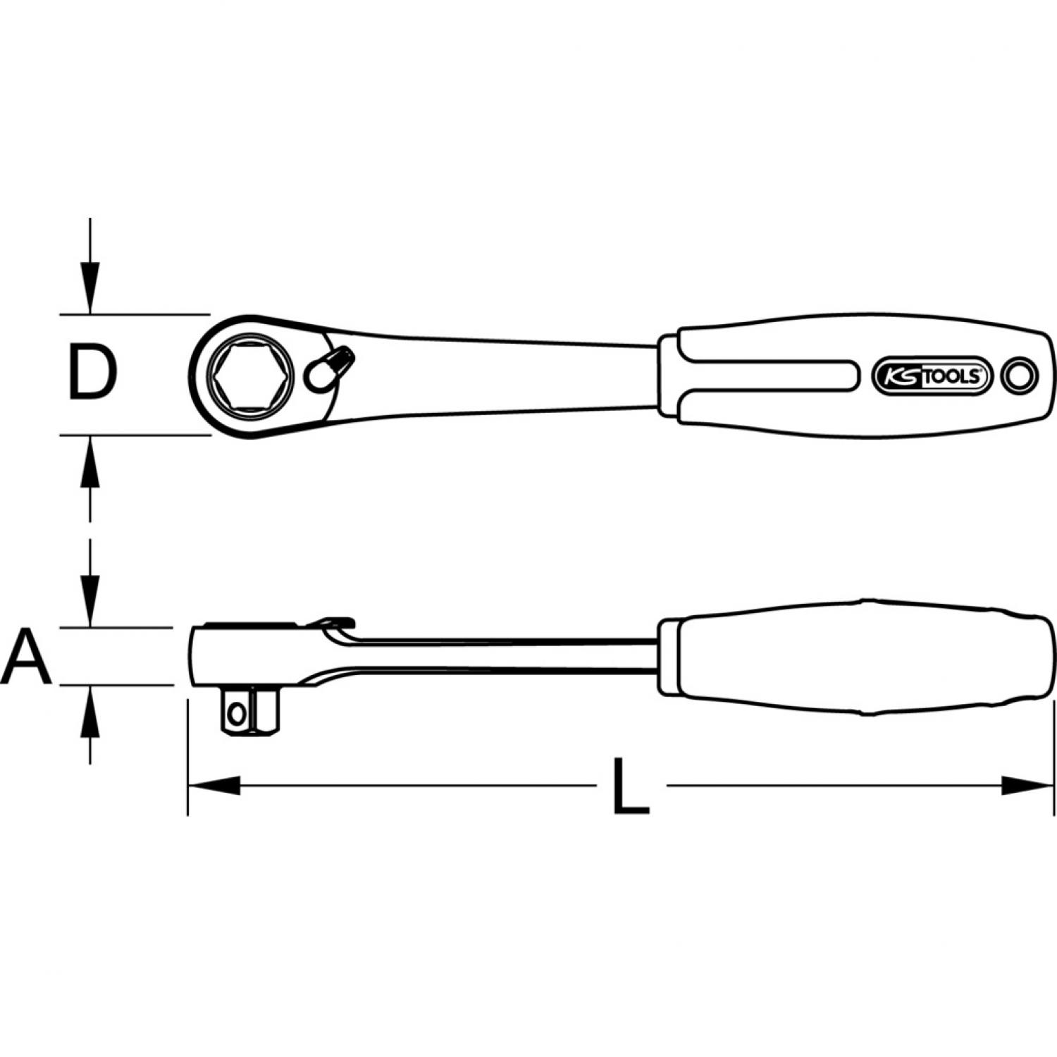 картинка Проходной переключающийся ключ с трещоткой TRIPLEplus, 19 мм от магазина "Элит-инструмент"