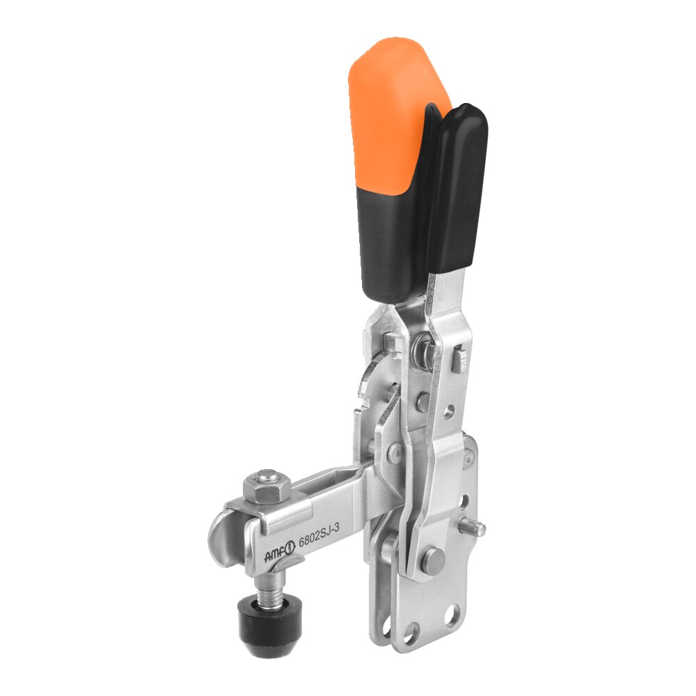 Вертикальный шарнирный зажим с оранжевой ручкой и предохранительной защелкой АМF 557421