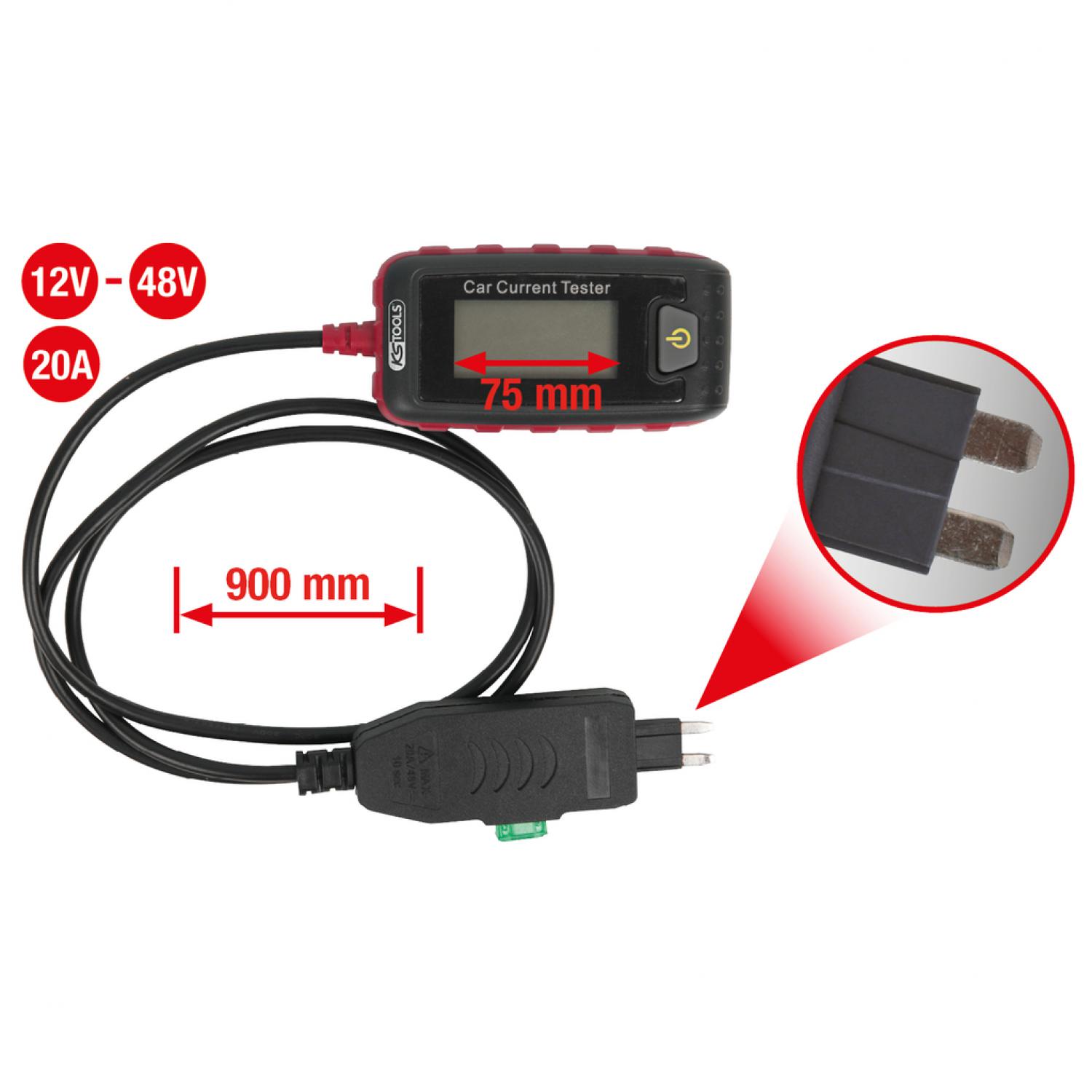 Амперметр с предохранителем 12-48 В, 20 А, мини