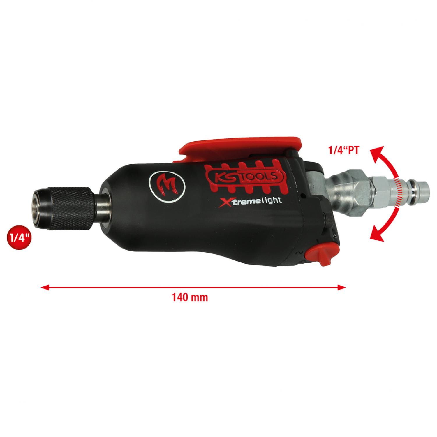 картинка 1/4 " MONSTER Xtremelight мини пневматический ударный гайковерт для бит с переключателем, 108Nm от магазина "Элит-инструмент"