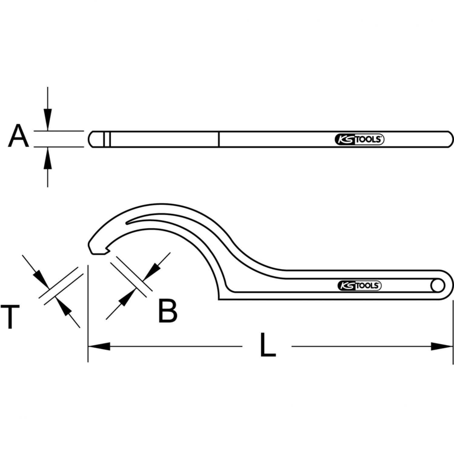 картинка Прочный крючковый ключ с цапфами, 80-90 мм от магазина "Элит-инструмент"