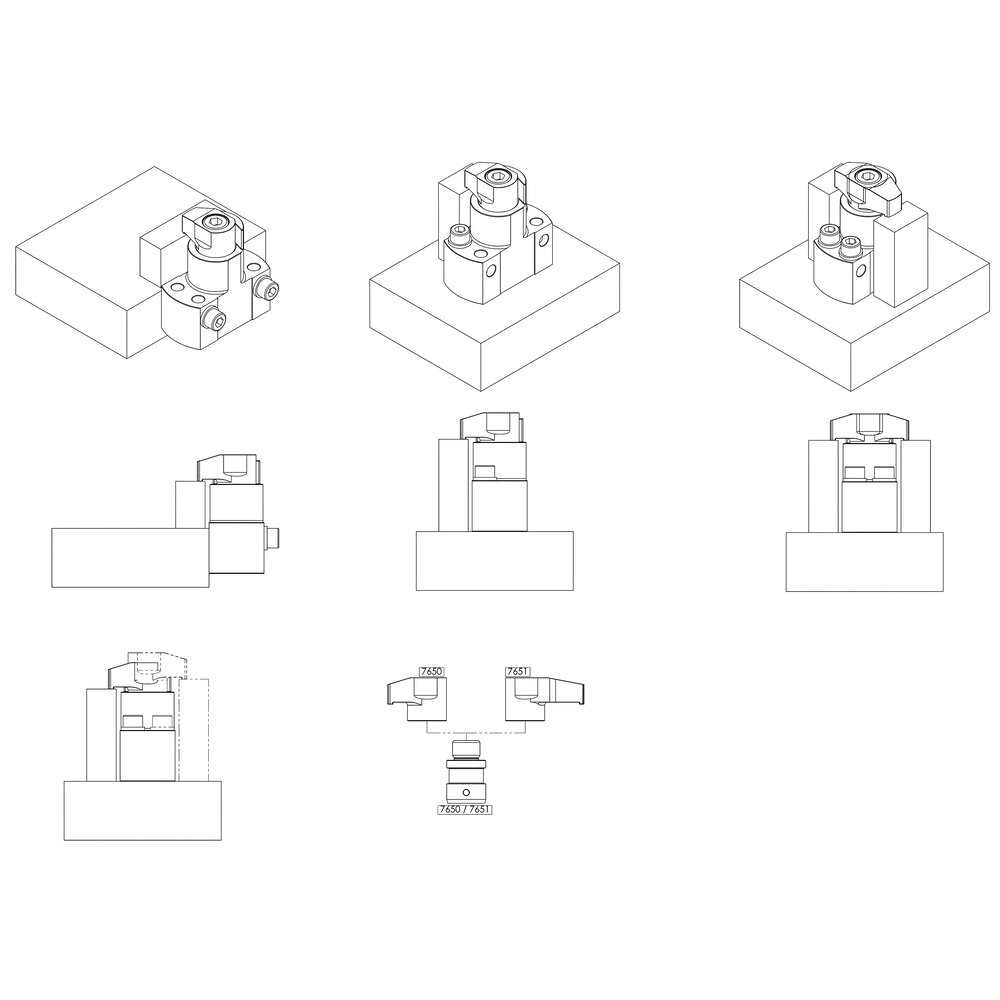 картинка Поворотный зажим, механический АМF 572514 от магазина "Элит-инструмент"