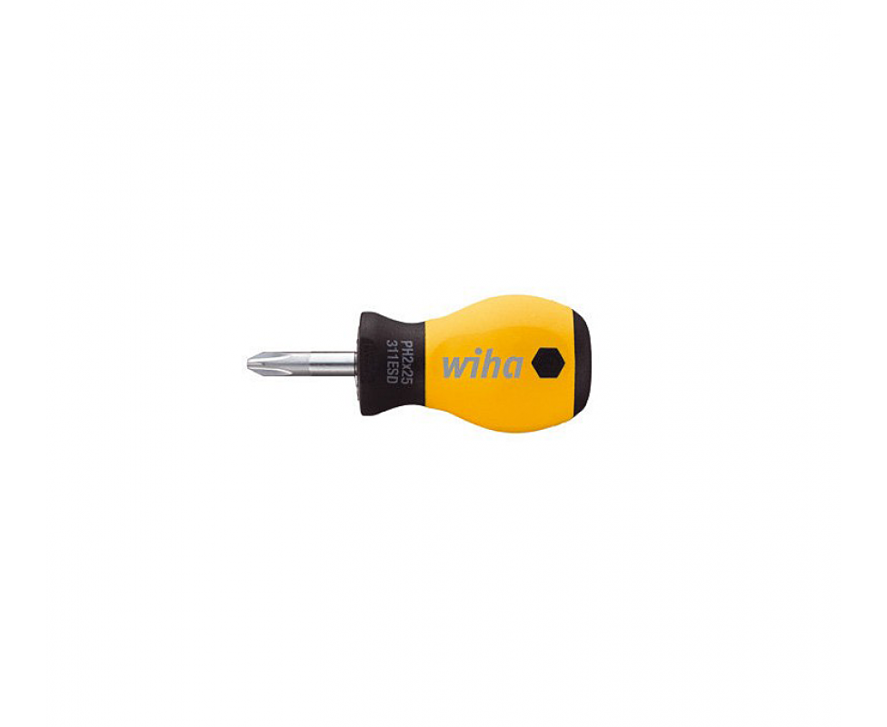 Отвертка Wiha SoftFinish ESD Phillips 311ESD 32155 PH2 x 25 укороченная