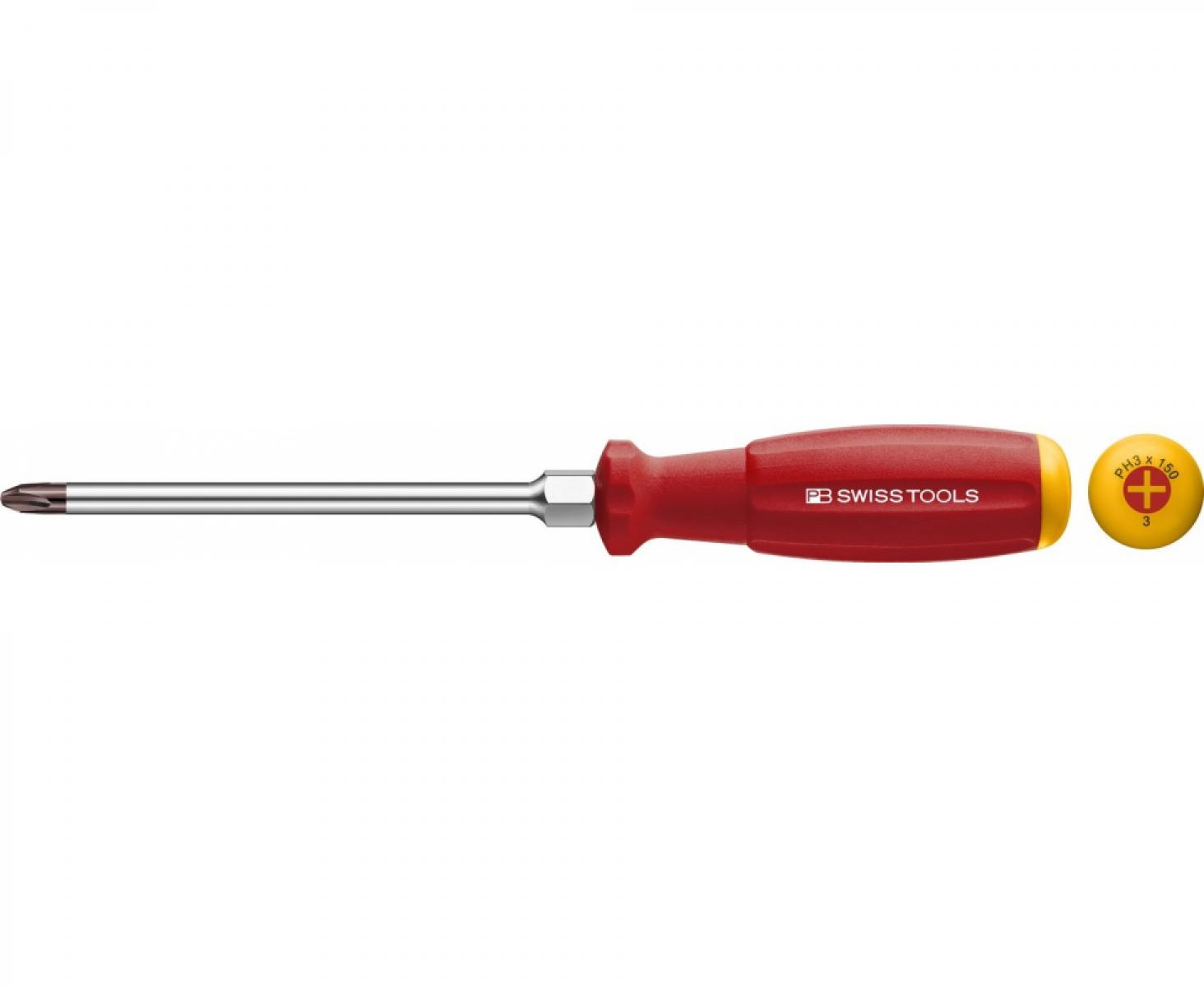 картинка Отвертка крестовая Phillips SwissGrip PB Swiss Tools с шестигранной вставкой PB 8193.4-200 PH4 от магазина "Элит-инструмент"