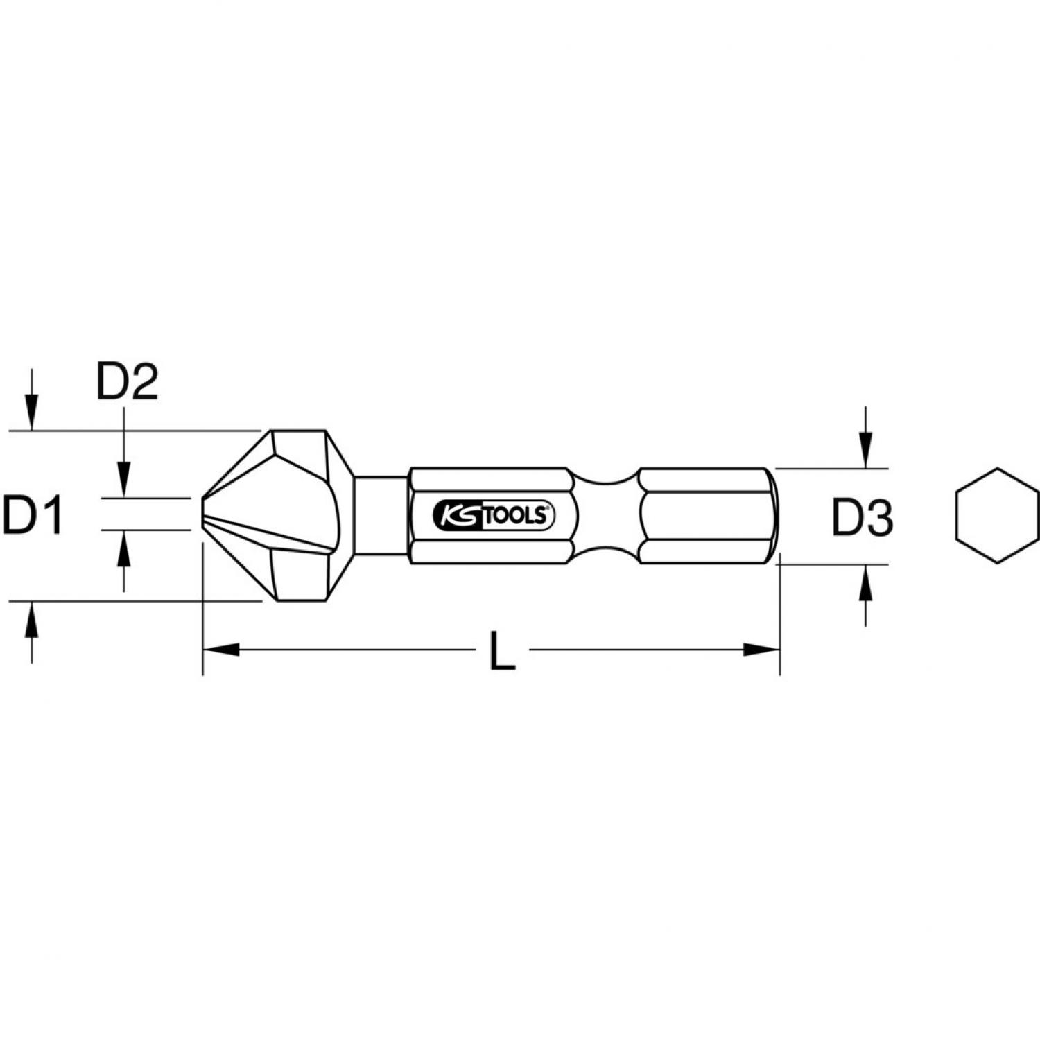 картинка Бит для конического и зачистного зенкера 1/4" HSS 90°, 16,5 мм от магазина "Элит-инструмент"