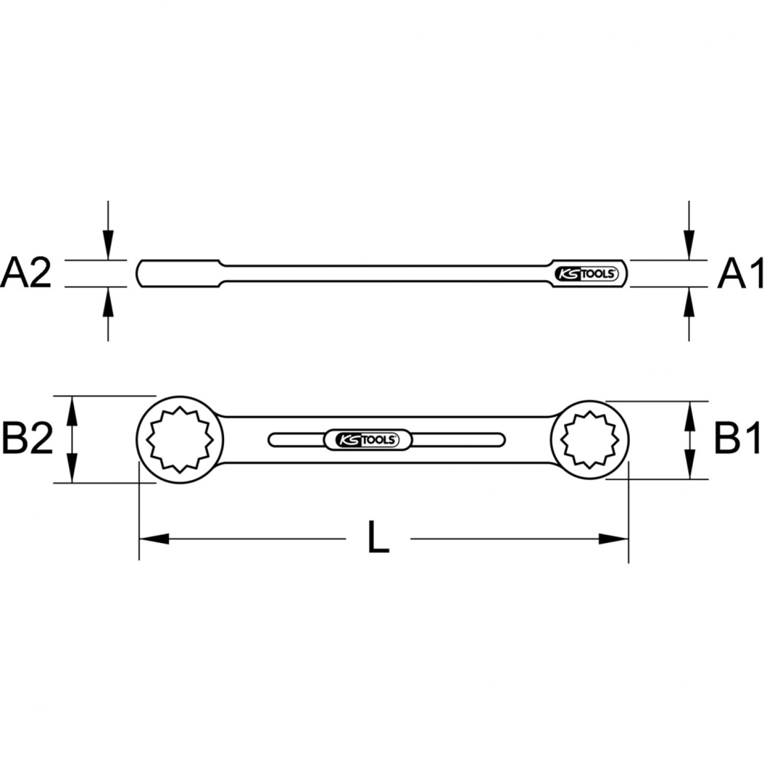 картинка Двусторонний накидной ключ CHROMEplus, размера XL,17х19 мм от магазина "Элит-инструмент"