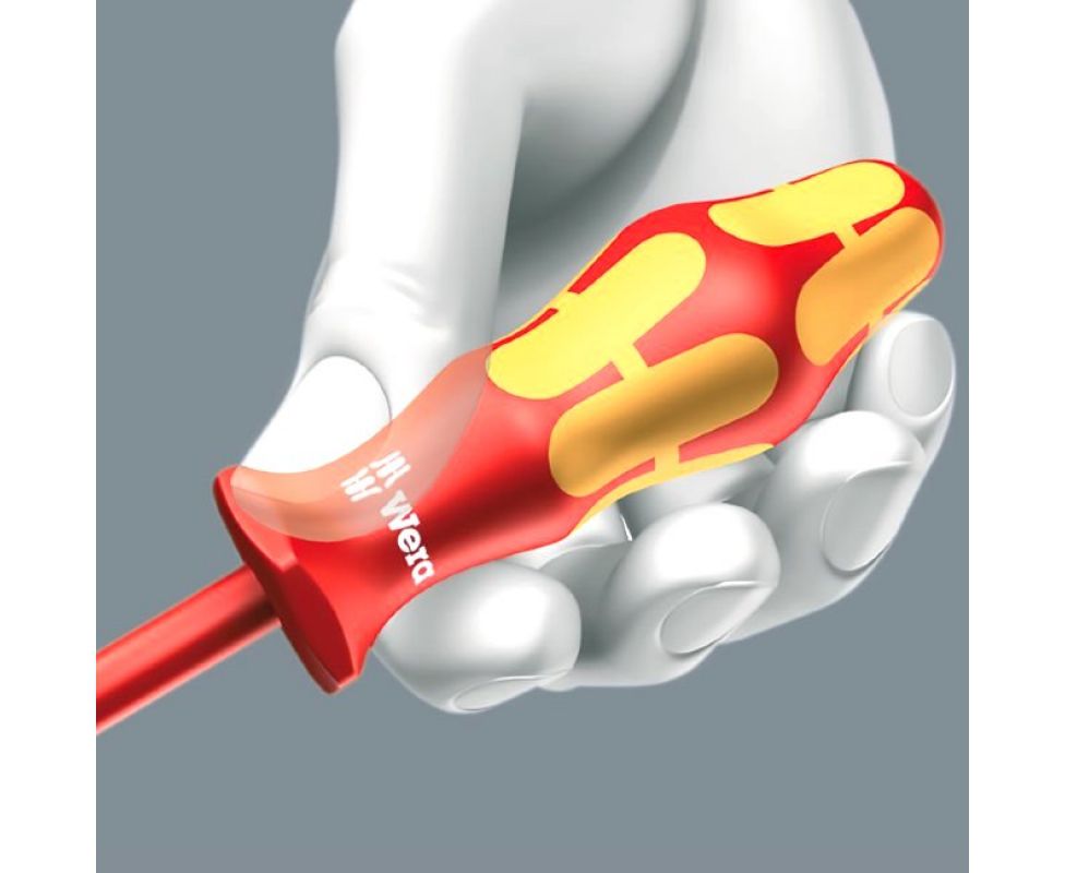 картинка Отвертка Wera Kraftform 160 i VDE WE-100000 0.4 x 2.5 x 80 изолированная шлицевая от магазина "Элит-инструмент"
