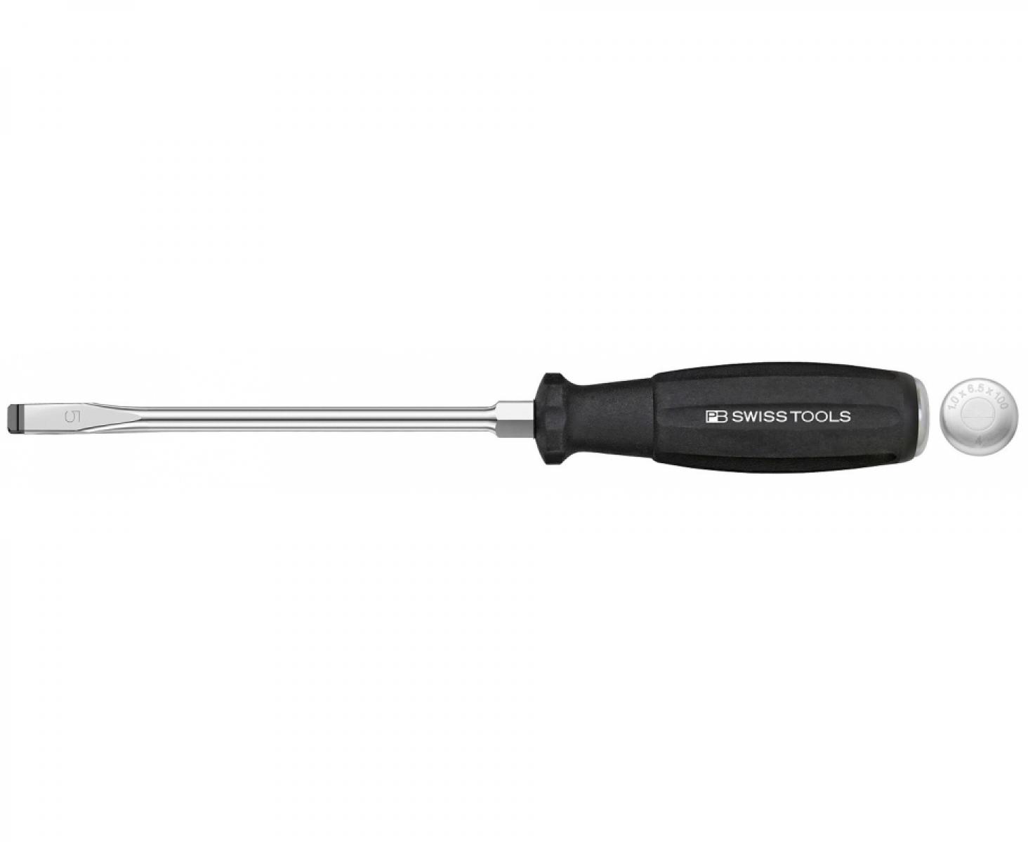 Отвертка шлицевая усиленная SwissGrip PB Swiss Tools с шестигранной вставкой PB 8102.D 3-80 0.8 x 5,5