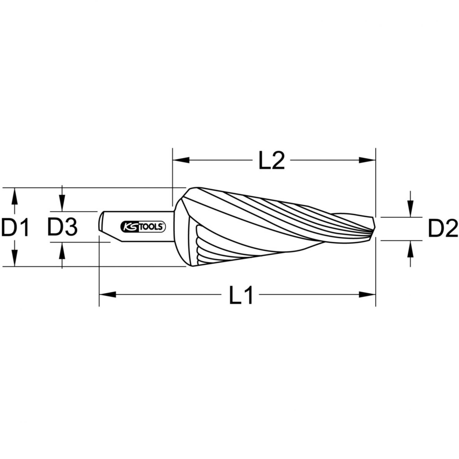 картинка Коническая борфреза HSS с винтовыми канатками для листовой стали, Ø 5-31 мм от магазина "Элит-инструмент"