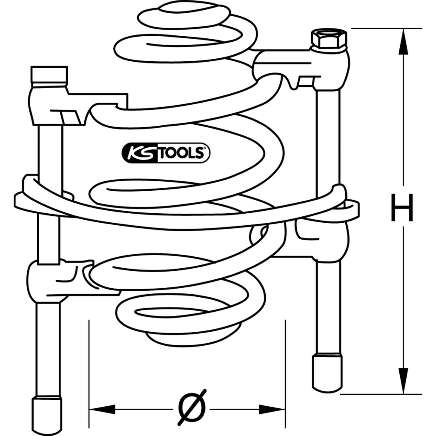 картинка Устройство для сжатия пружин с предохранительной скобой и крюком с пластиковым покрытием, 240 мм от магазина "Элит-инструмент"