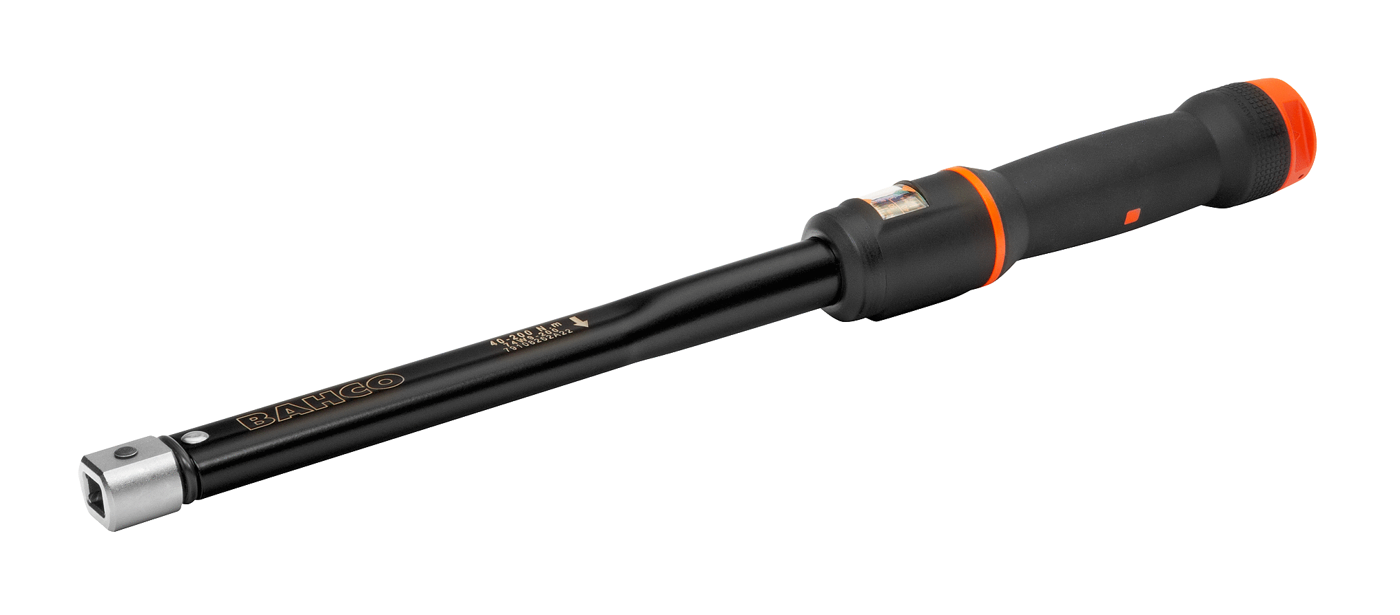 Механический регулируемый щелчковый динамометрический ключ с оконной шкалой и прямоугольной сменной головкой BAHCO 74W9-25