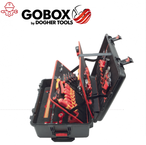 Инструментальный водонепроницаемый бокс-чемодан на колёсах с набором инструментов 139 предметов GOBOX DOGHER TOOLS 051-511/1000V