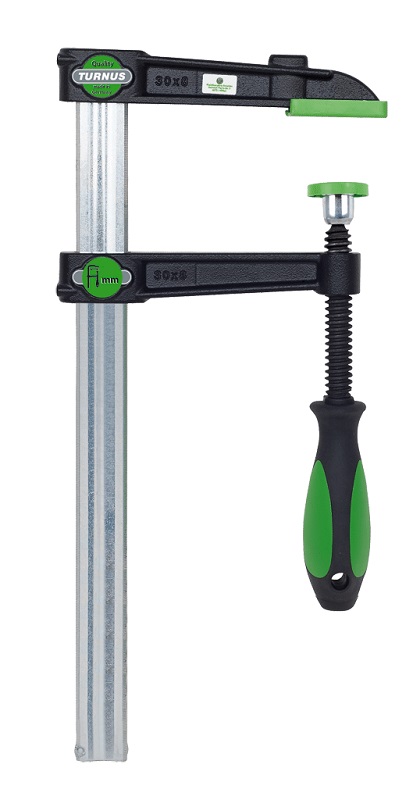 картинка Струбцина VIRIDIS из ковкого чугуна, с удобной трёхкомпонентной рукояткой Kukko 490+0200-100 от магазина "Элит-инструмент"