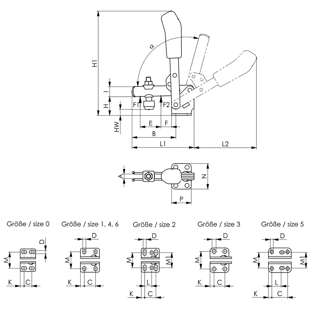 картинка Вертикальный шарнирный зажим с синей ручкой АМF 557621 от магазина "Элит-инструмент"