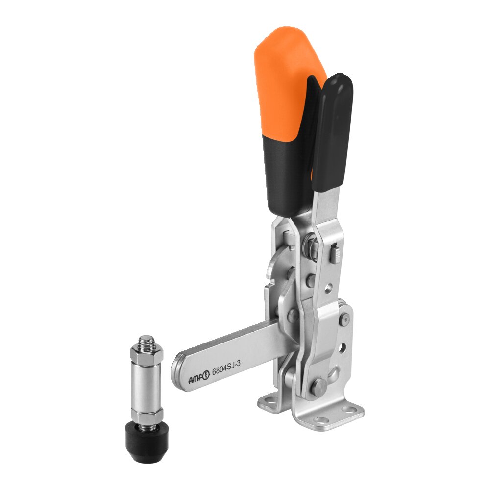 Вертикальный шарнирный зажим с оранжевой ручкой и предохранительной защелкой АМF 557426