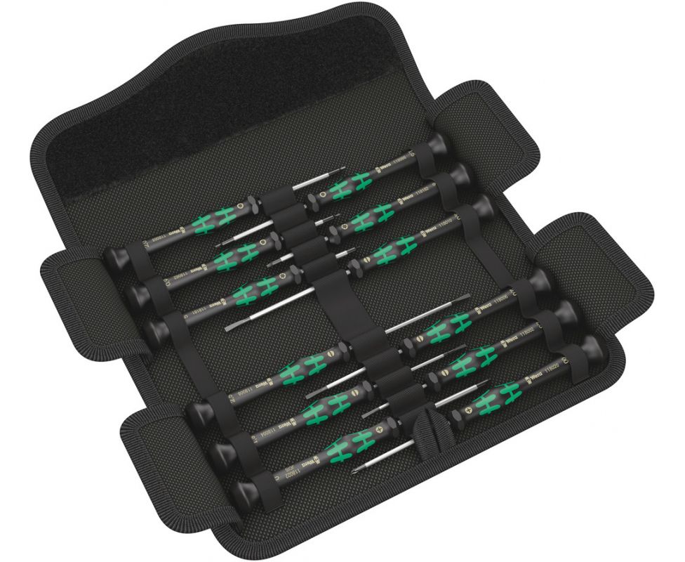 Набор отверток PH HEX SL TORX HF для электронщиков, 12 предметов Wera Kraftform Micro-Set/12 SB 1 (WERA, Германия) WE-073675 /6381 0010 Fpus