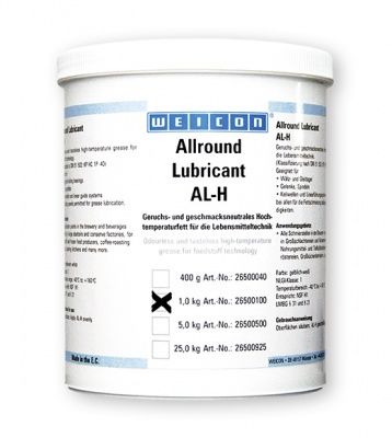 Weicon Allround Lubricant AL-H 1000 (1кг) Высокотемпературная жировая смазка для пищевой промышленности (wcn26500100)