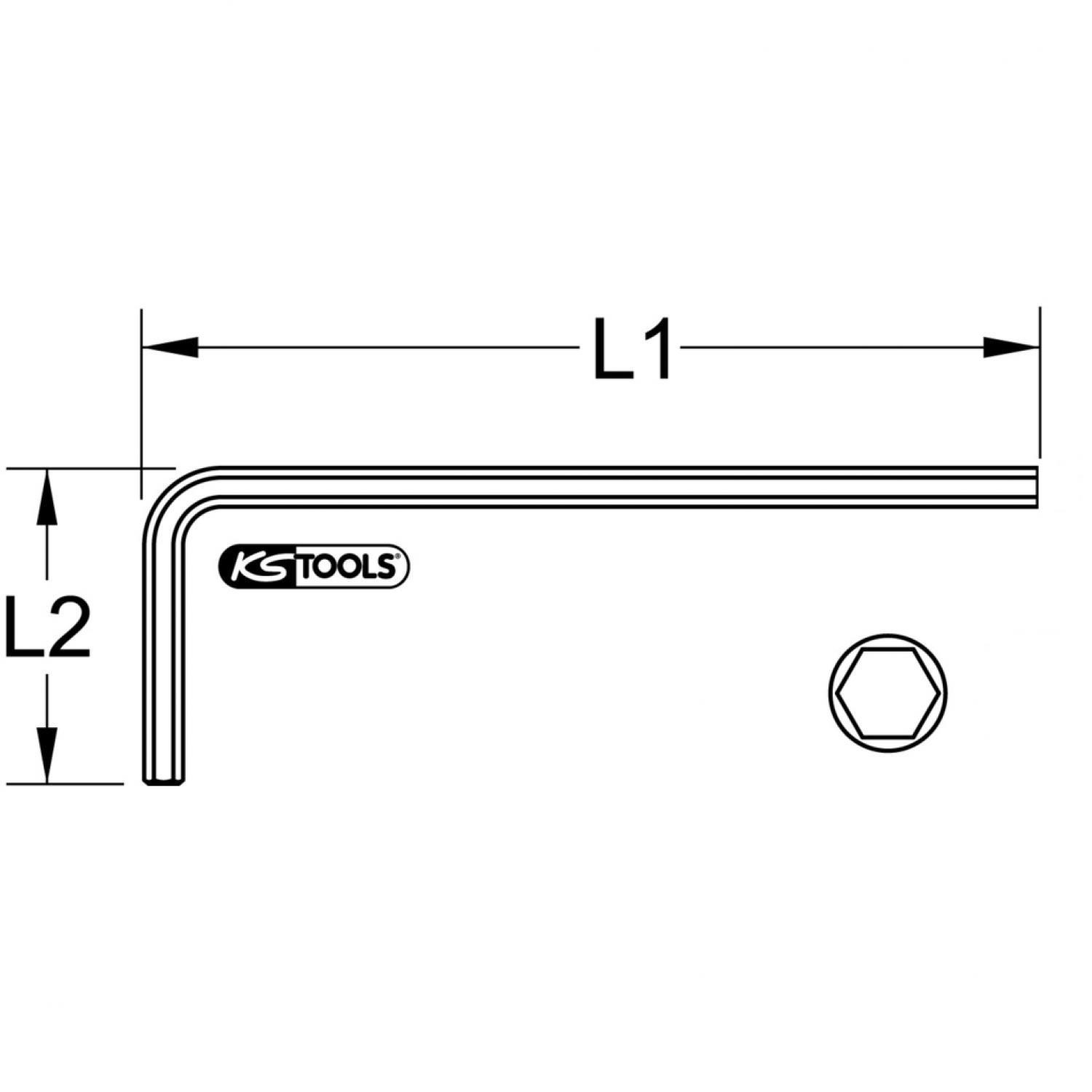 картинка Угловой штифтовой ключ с внутренним шестигранником EDELSTAHL, короткий, 10,0 мм от магазина "Элит-инструмент"