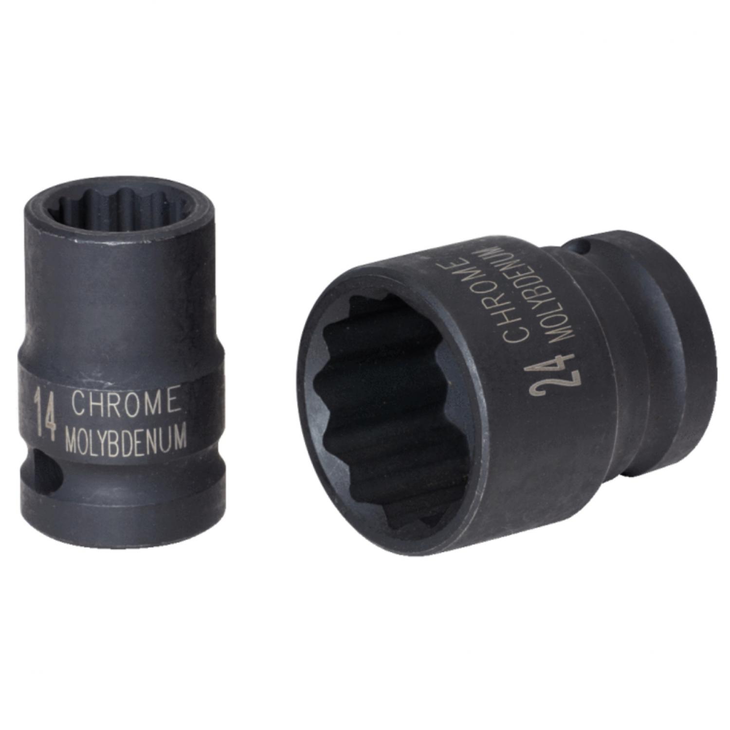12-гранная силовая торцовая головка 1/2", короткая, 18 мм